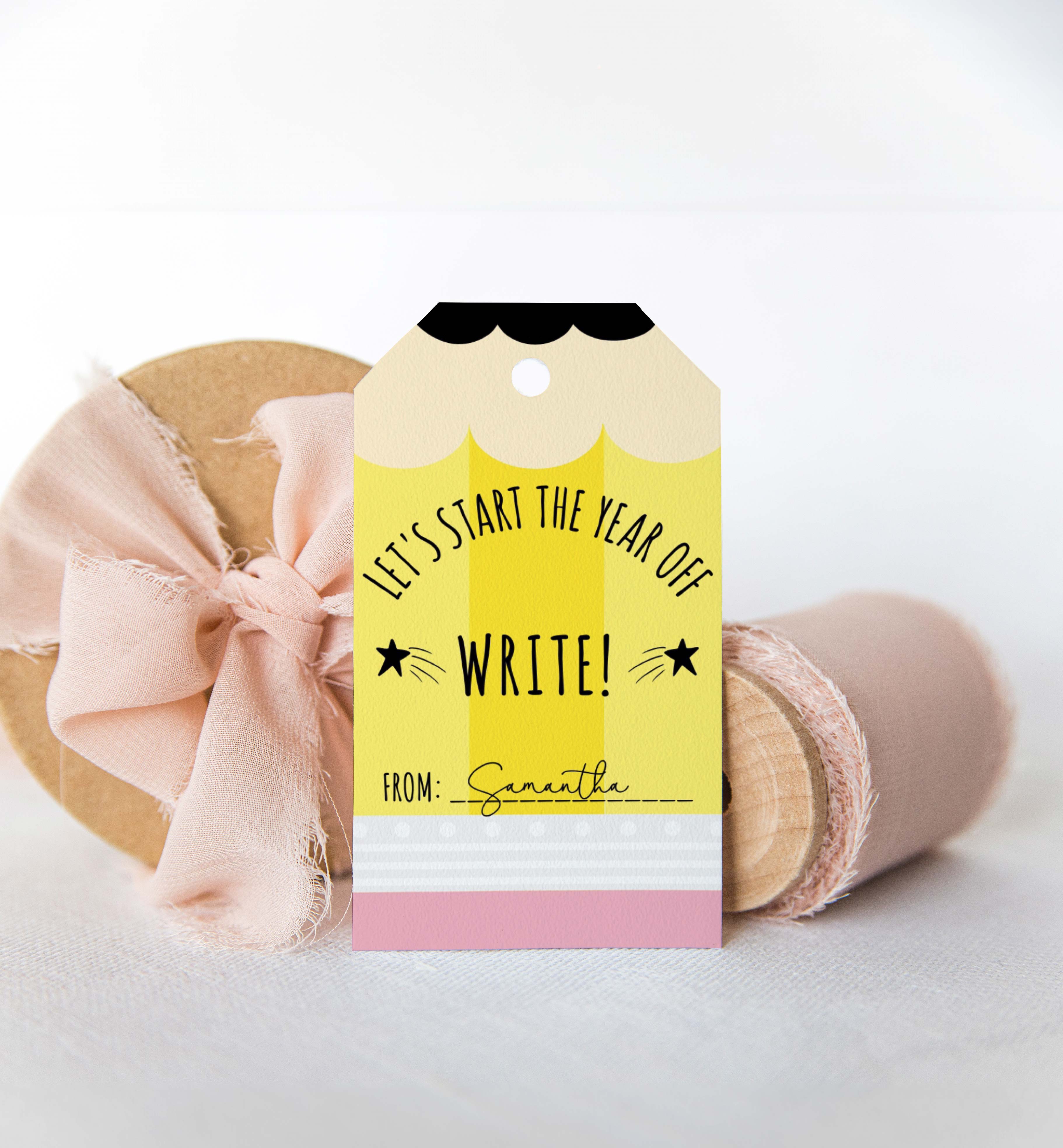 PNC-YEL-6-B3365 - PENCIL - YELLOW - START THE YEAR WRITE TAG design preview