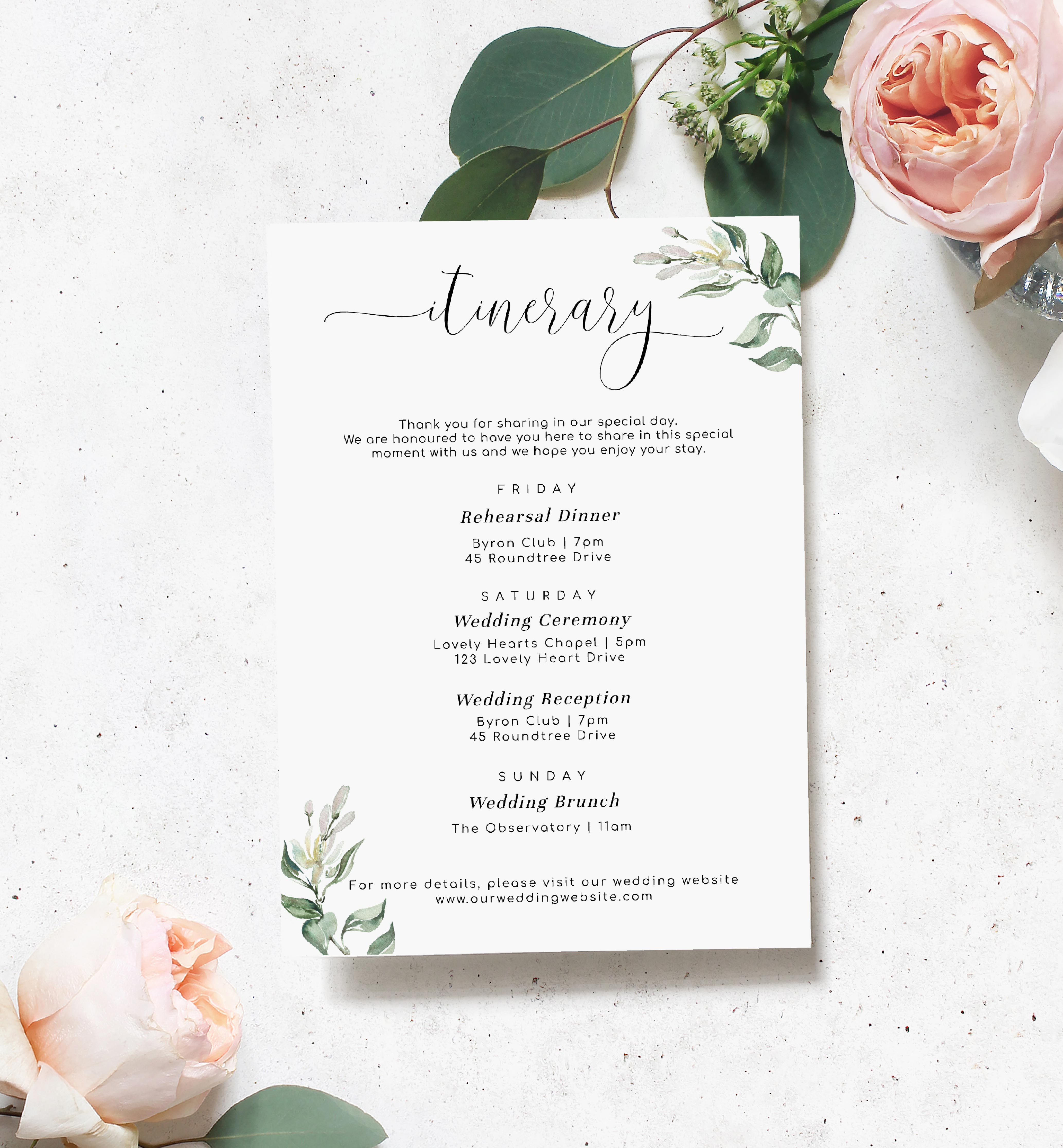 MUG-GRE-2-B681 - MUTED GREENERY - GREEN - ITINERARY CARD design preview