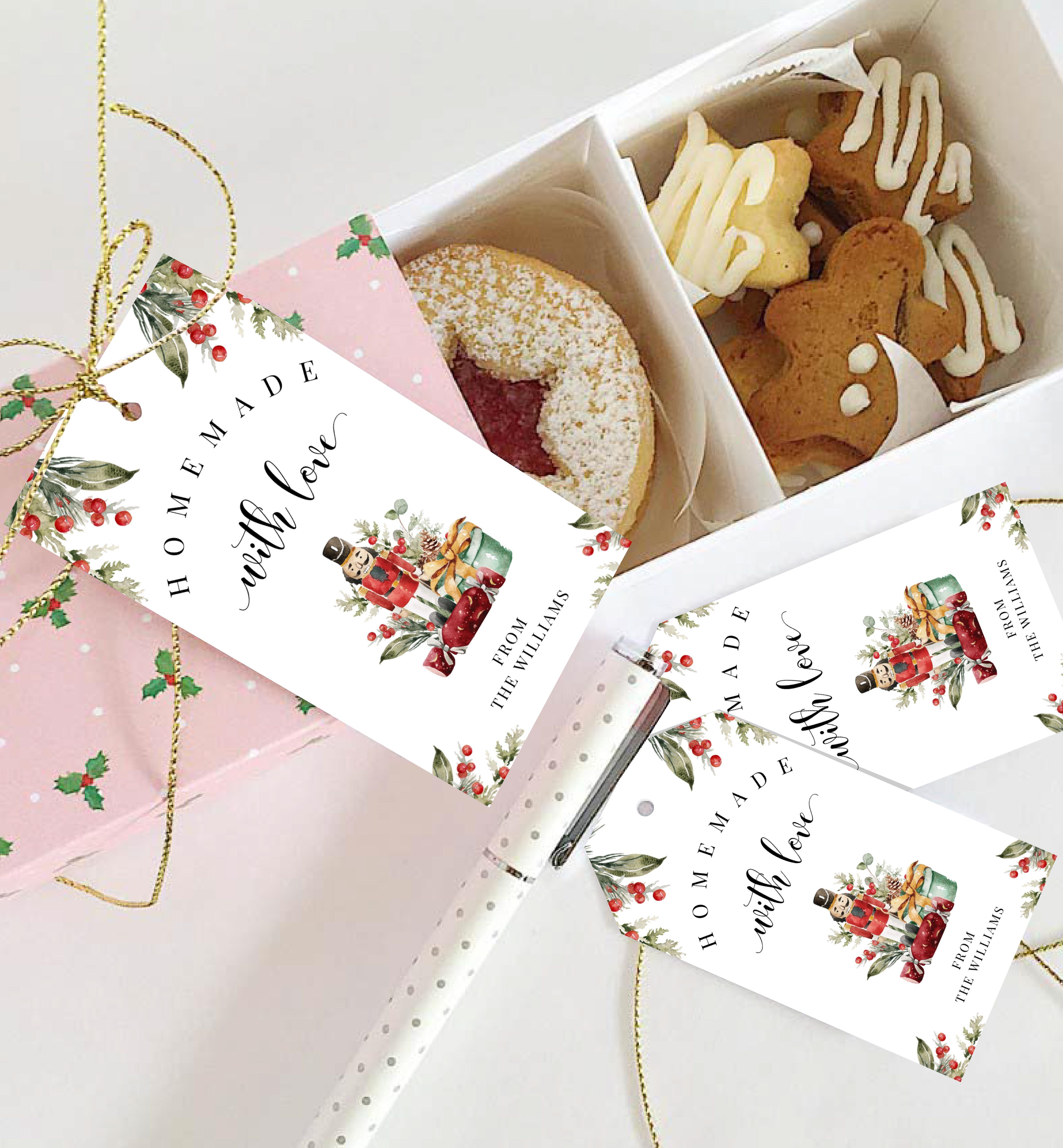 NUT-WHT-6-B2276 - NUTMEG NOEL - WHITE - CHRISTMAS HOMEMADE WITH LOVE TAG design preview