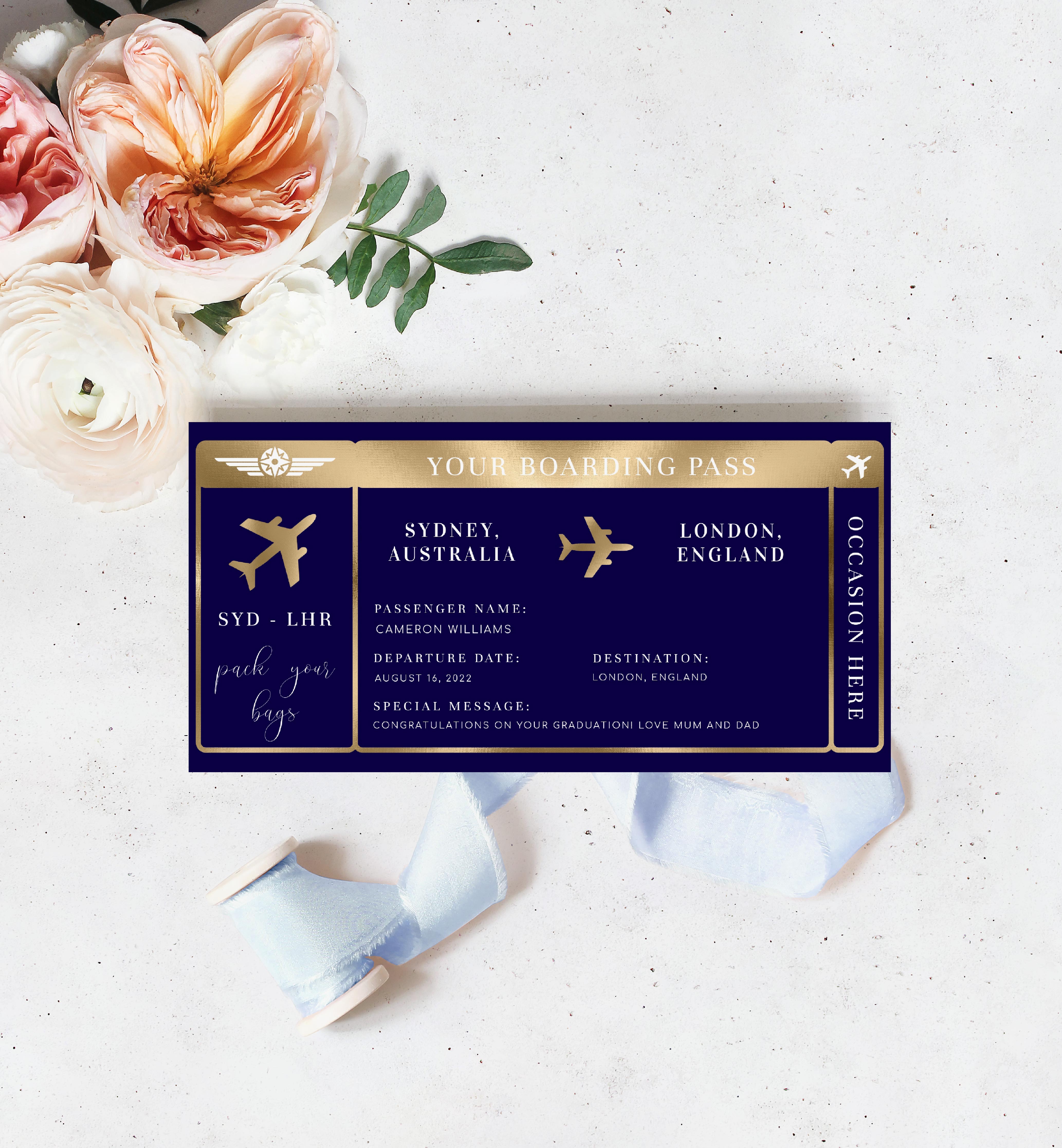 PAN-NVY-1-B1379 - PAINTLY - NAVY GOLD - BOARDING PASS design preview
