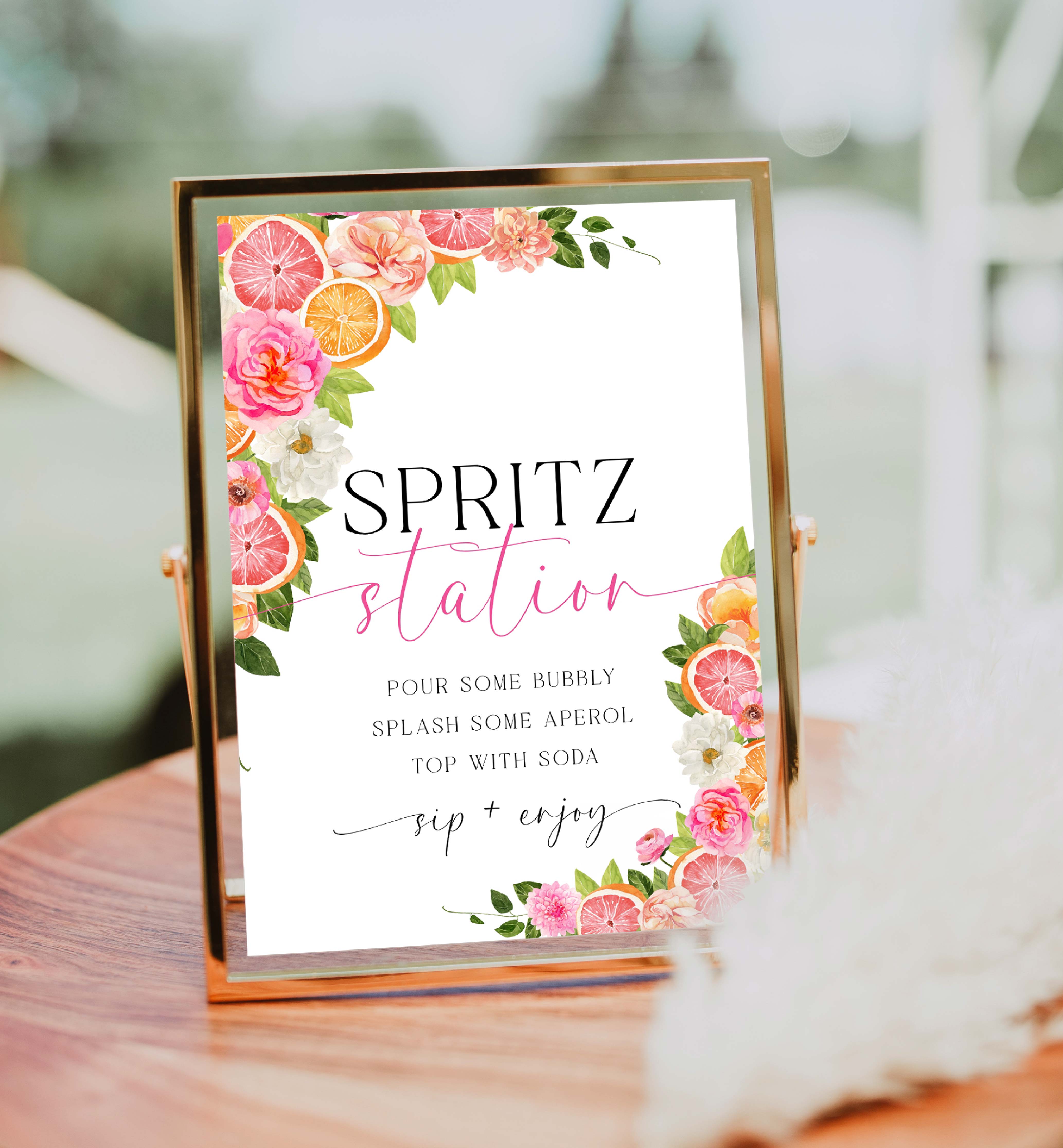 POM-WHT-7-B2945 - POMELO - WHITE - SPRITZ STATION SIGN design preview