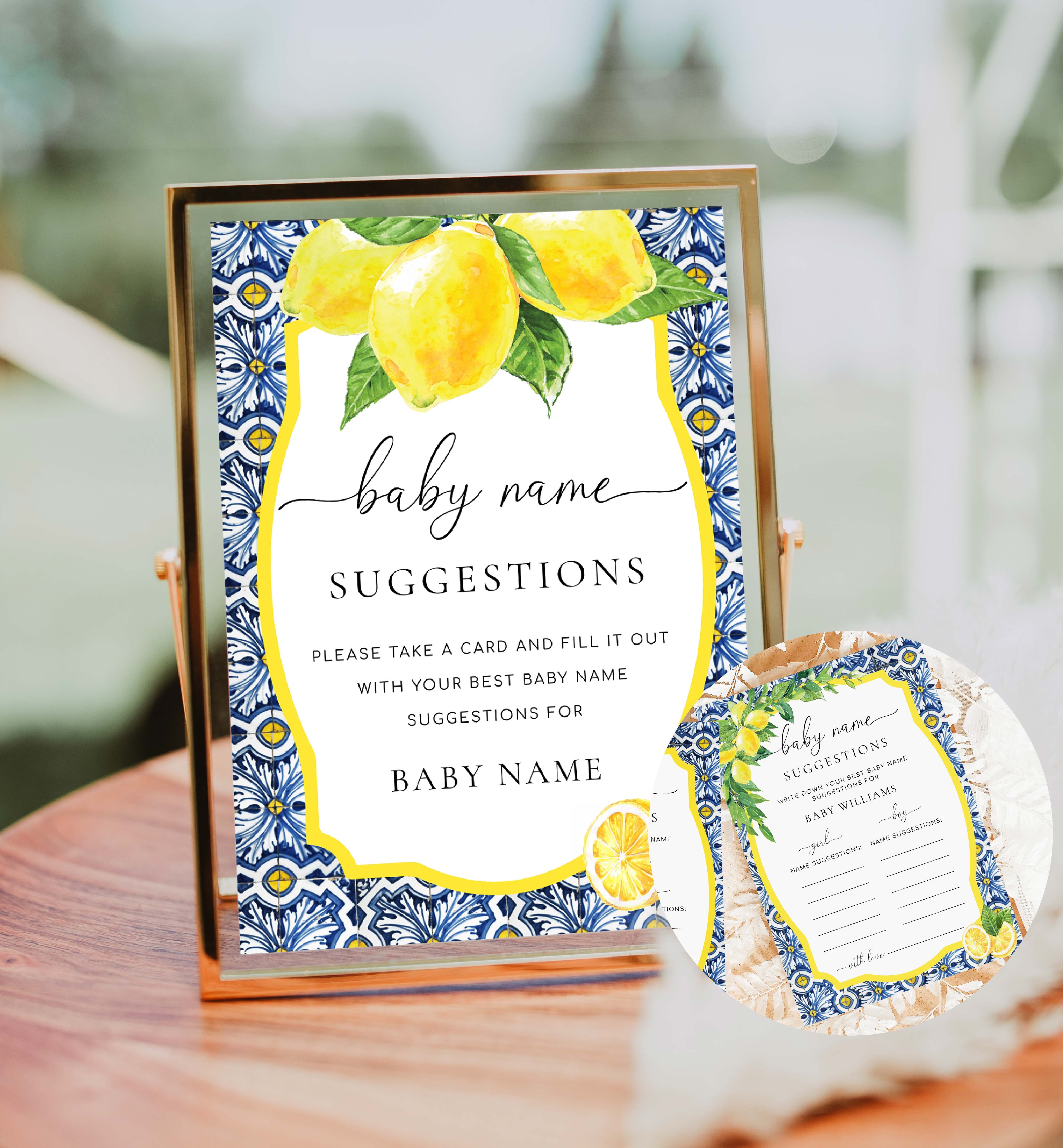 POS-BLY-10-B2797 - POSITANO - BLUE TILE LEMONS - NAME SUGGESTIONS GAME design preview