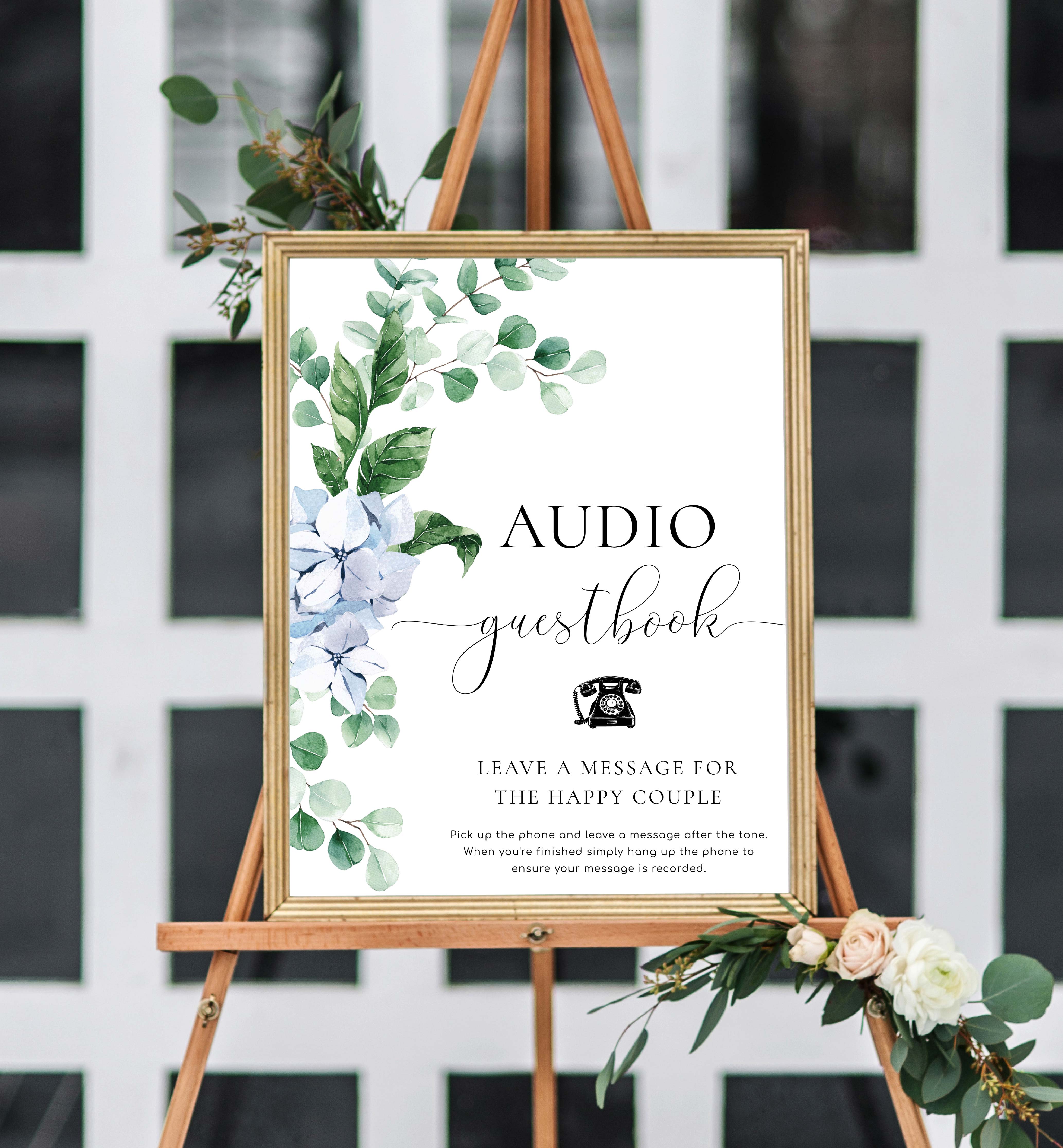 FER-BLU-7-B2806 - FERRAS BLOSSOM - BLUE - AUDIO GUESTBOOK SIGN design preview