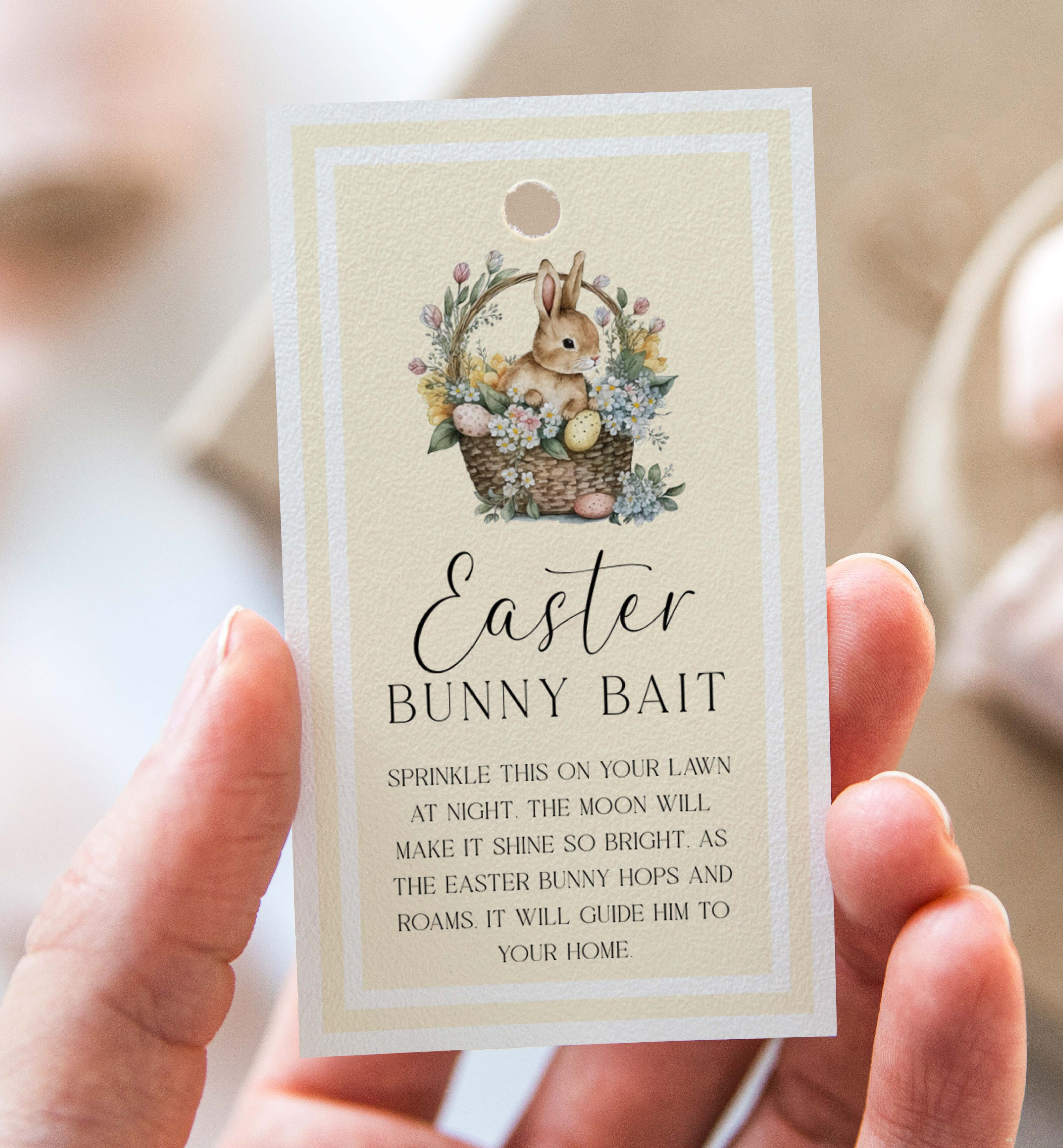 EAS-YEL-6-B3084 - EASTER - YELLOW - EASTER BUNNY BAIT TAG design preview