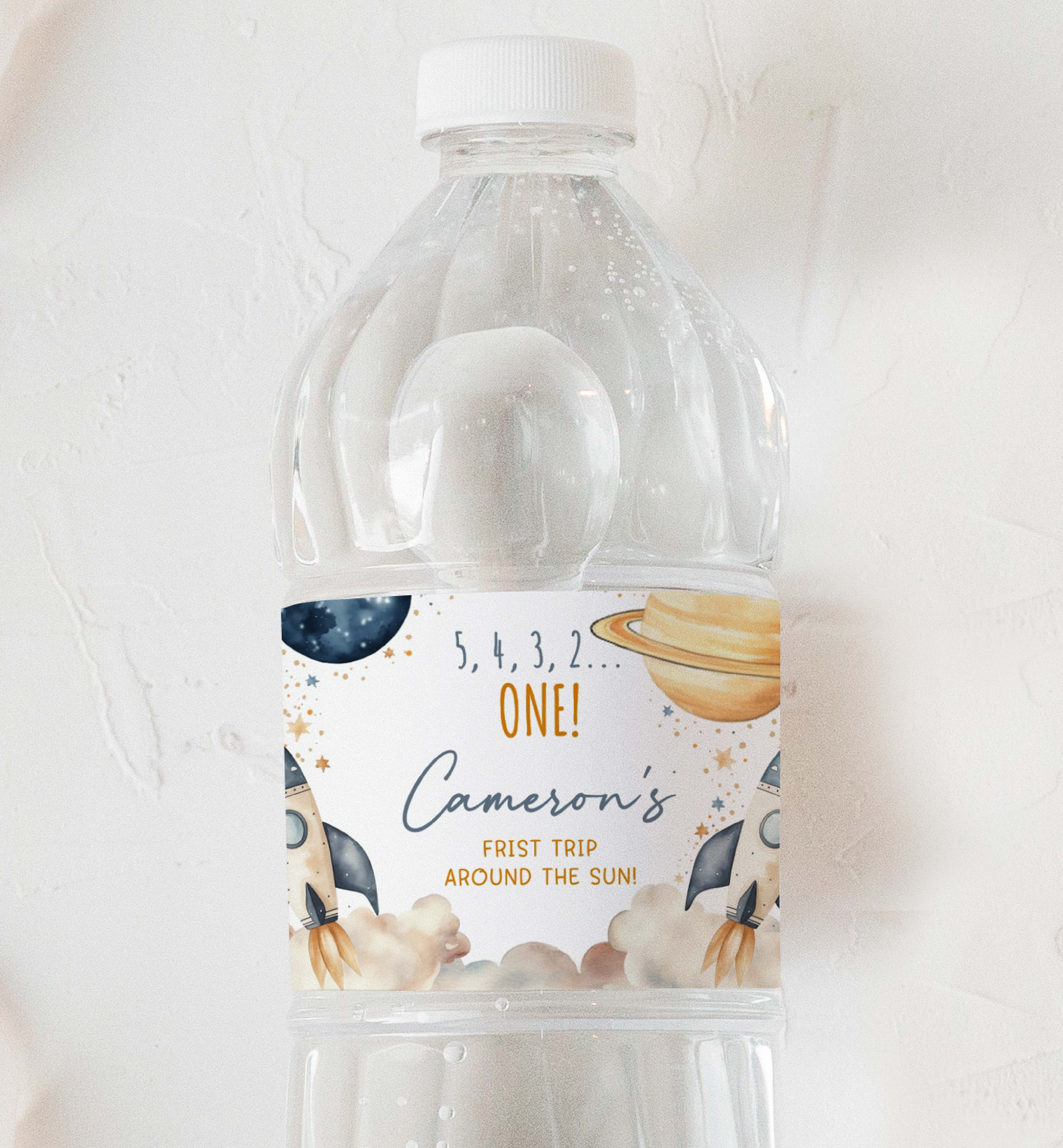 SPA-WHT-6-B3004 - SPACE - WHITE - WATER BOTTLE LABEL design preview