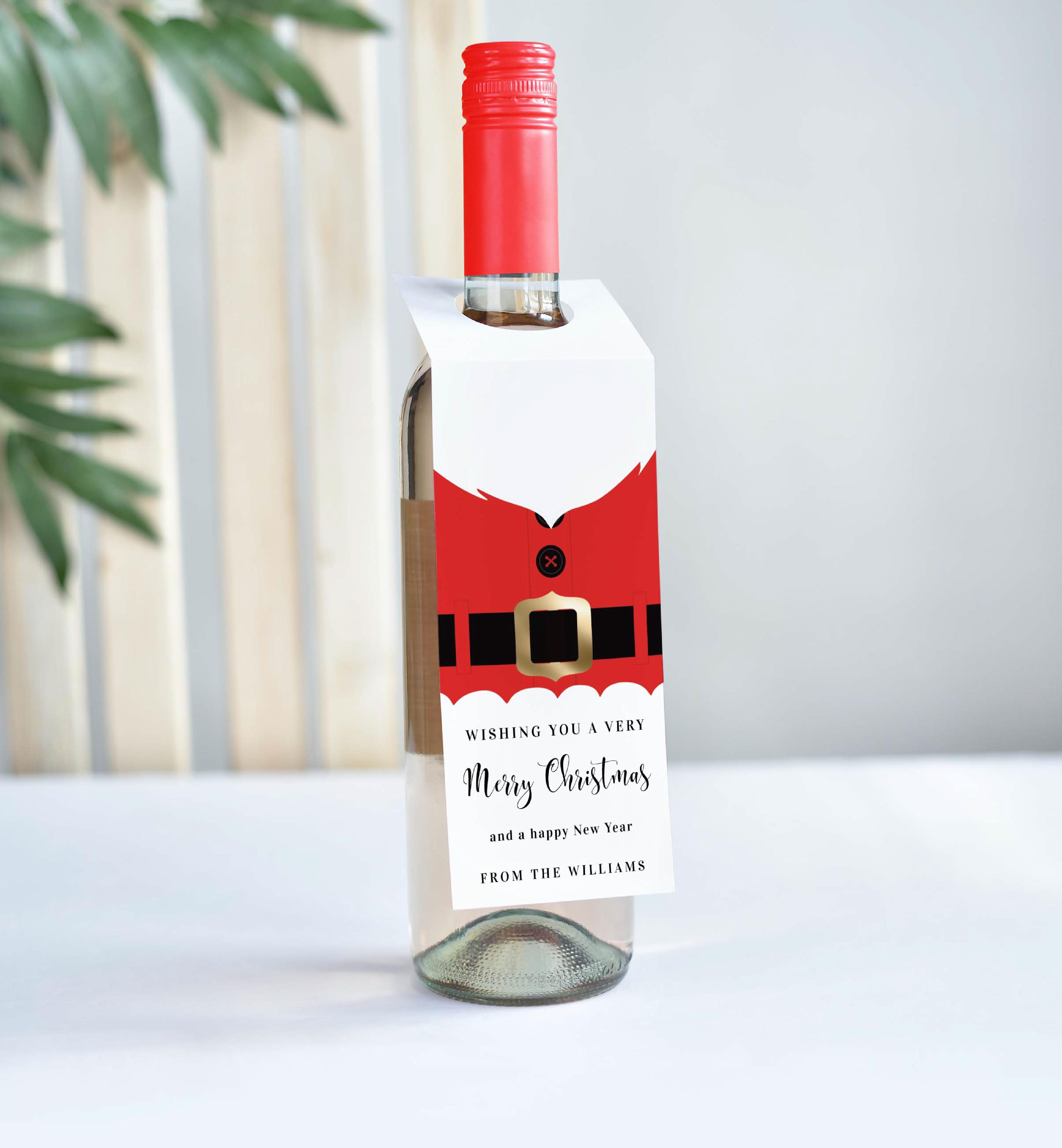 SAN-RED-6-B1710 - SANTA - RED - WINE BOTTLE TAG design preview