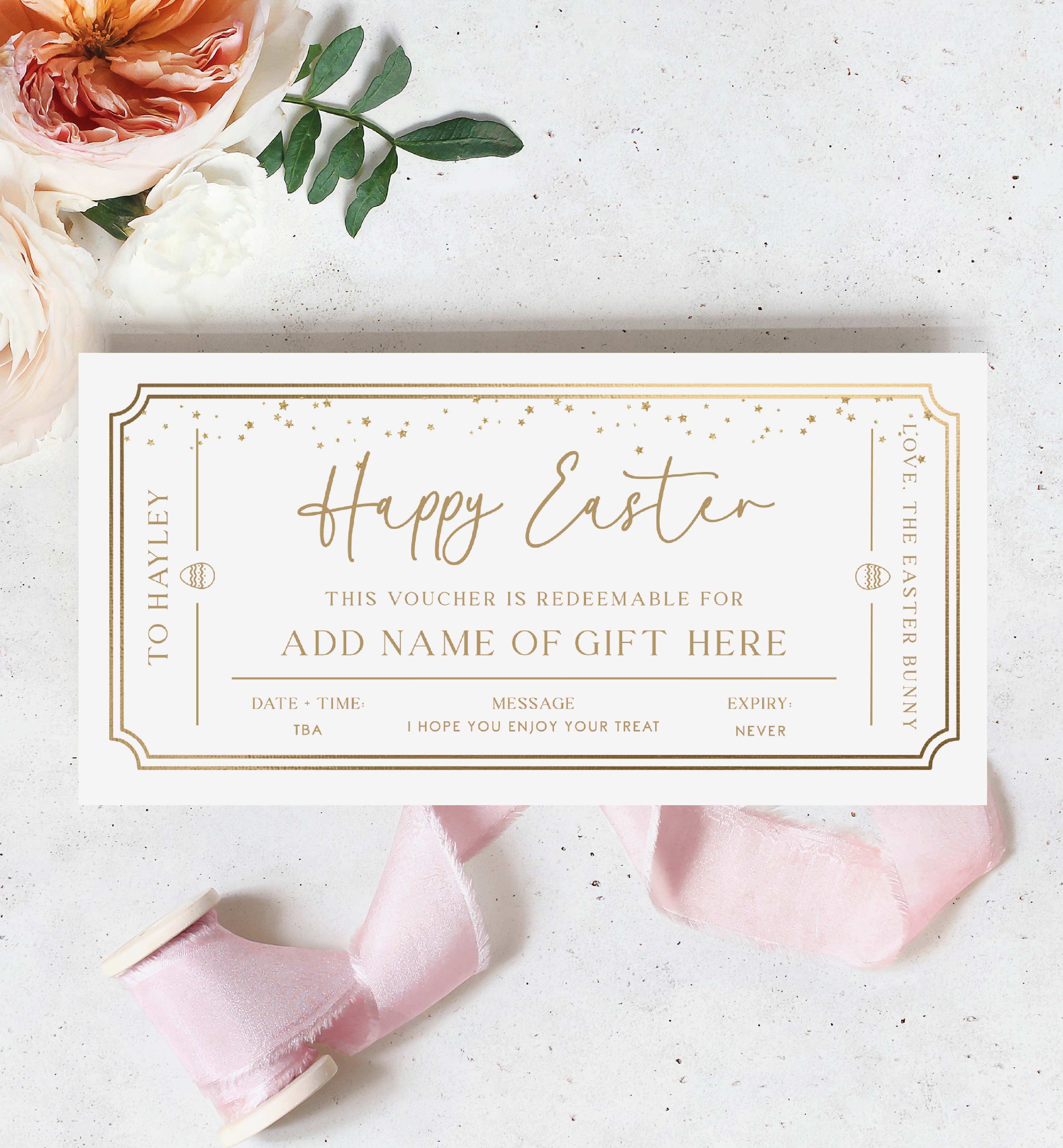 PAN-WHG-14-B3122 - PAINTLY - WHITE GOLD - EASTER GIFT CERTIFICATE design preview