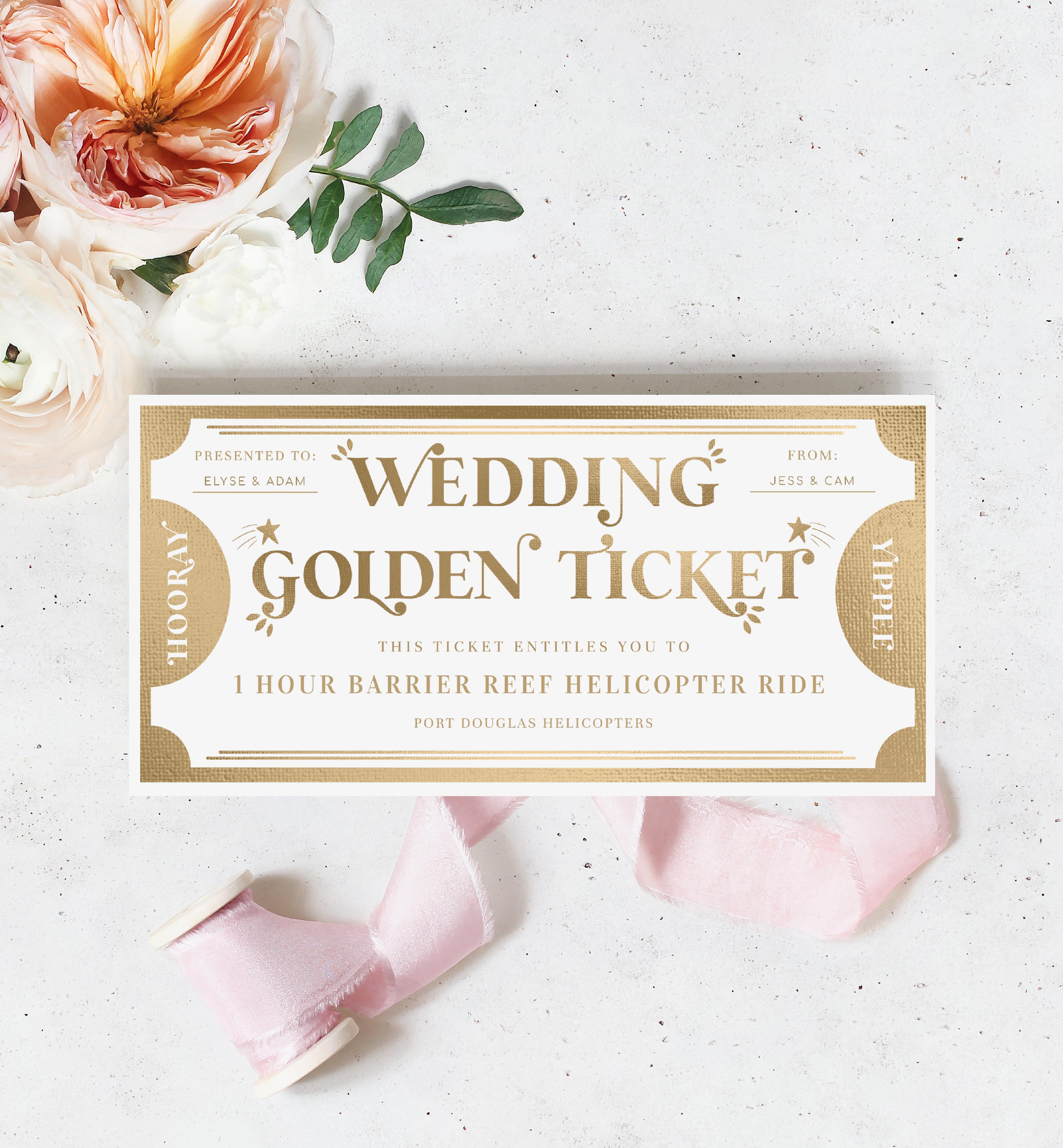 MAR-GLD-14-B2426 - MARGO - WHITE GOLD - WEDDING GOLDEN TICKET design preview