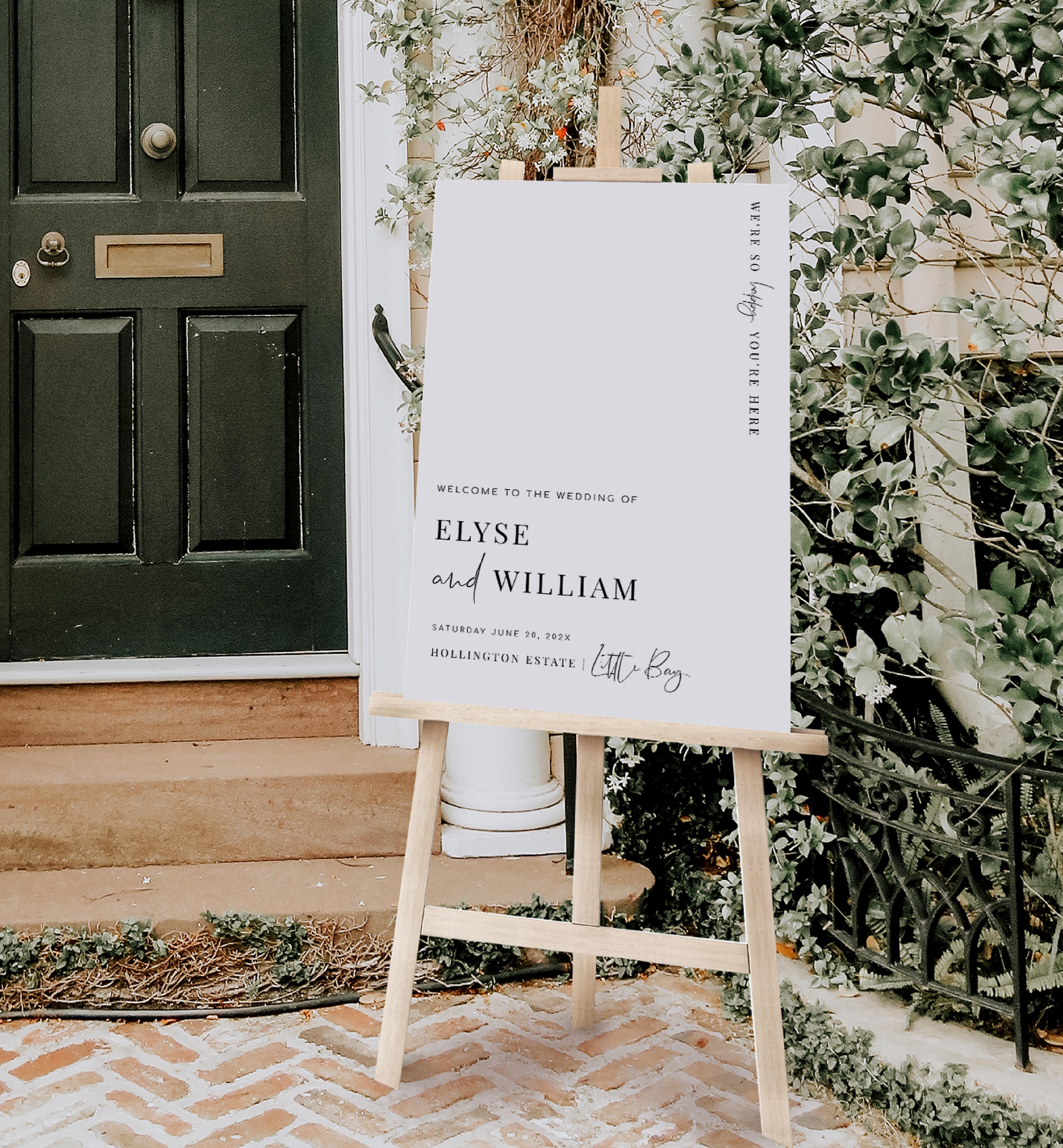 EST-WHT-3-B2119 - ESTELLE - WHITE - WELCOME SIGN design preview