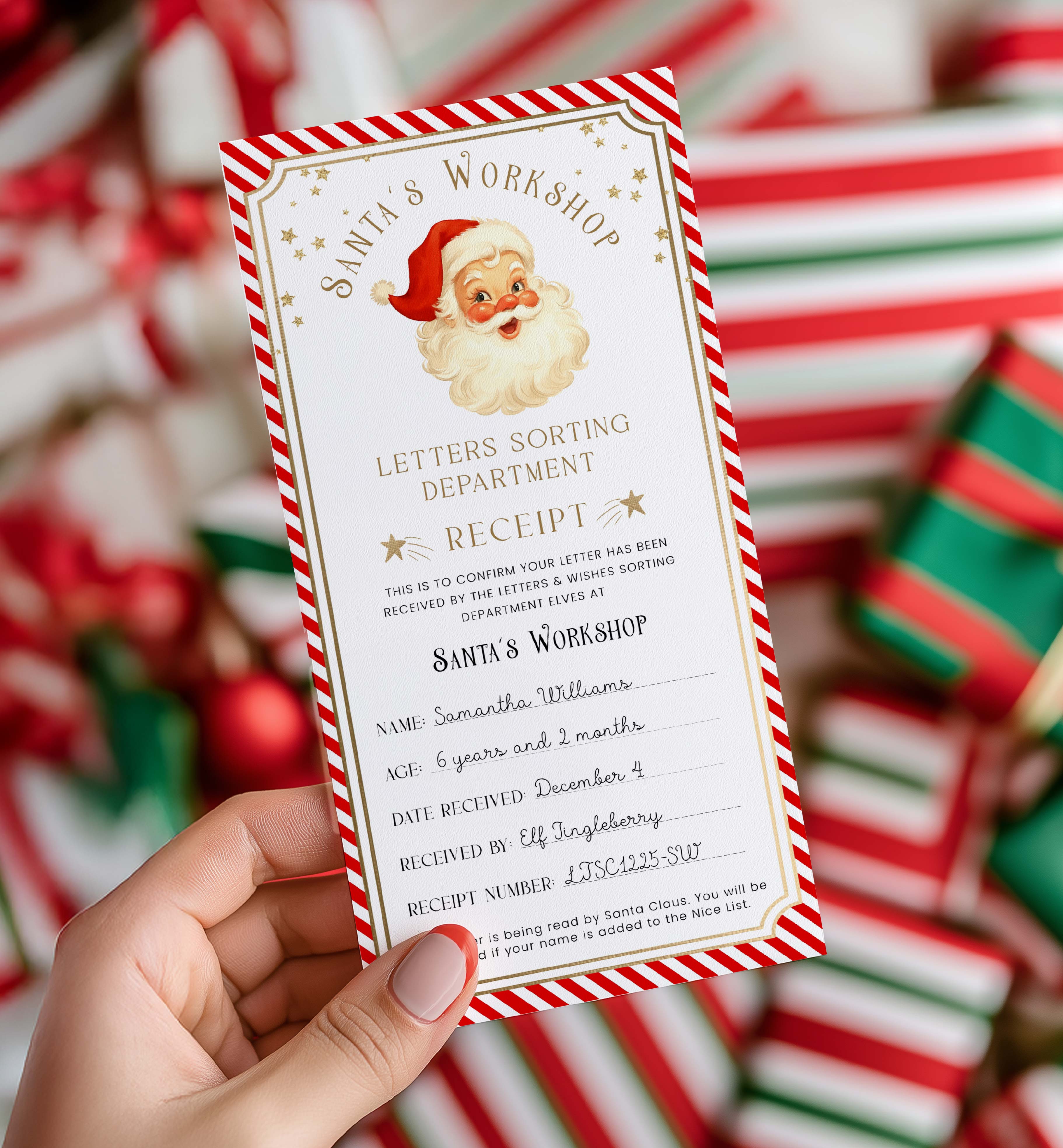 SAW-RED-24-B3720 - SANTAS WORKSHOP - RED - LETTER TO SANTA RECEIPT design preview