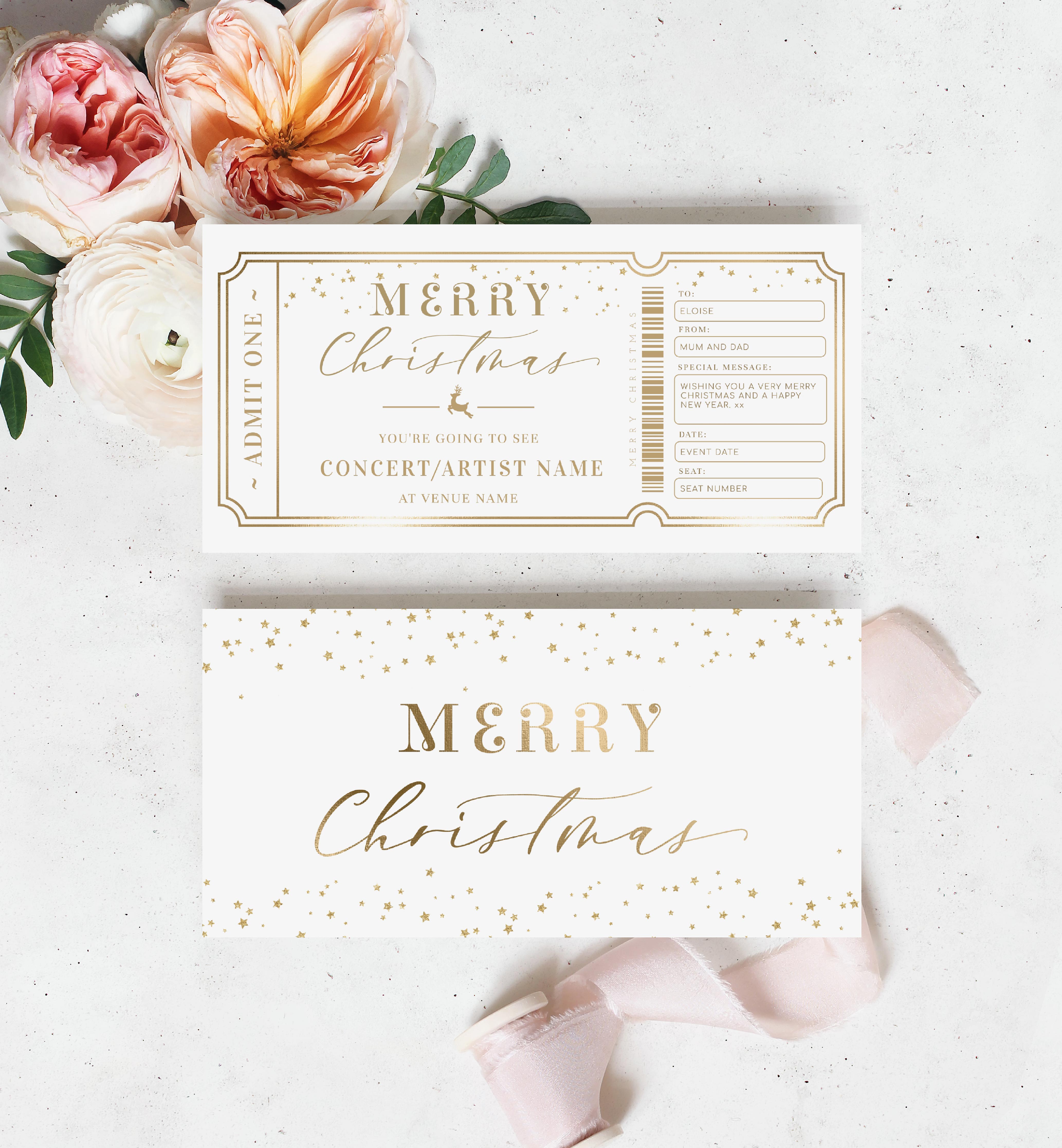 PAN-WHG-14-B2420 - PAINTLY - WHITE GOLD - CHRISTMAS CONCERT GIFT CERTIFICATE design preview