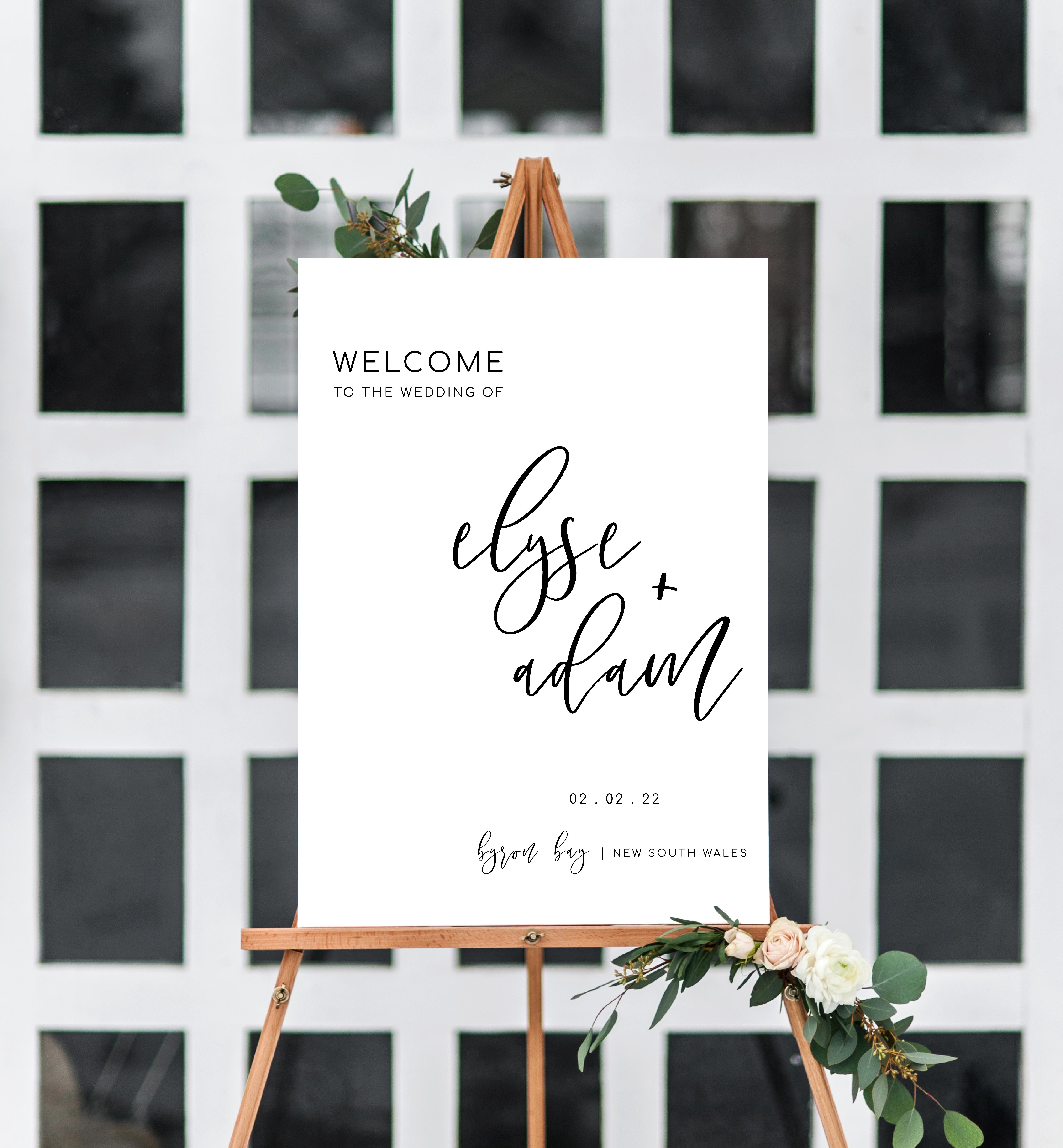 LUC-WHT-3-B481 - LUCAS SCRIPT - WHITE - WELCOME SIGN design preview