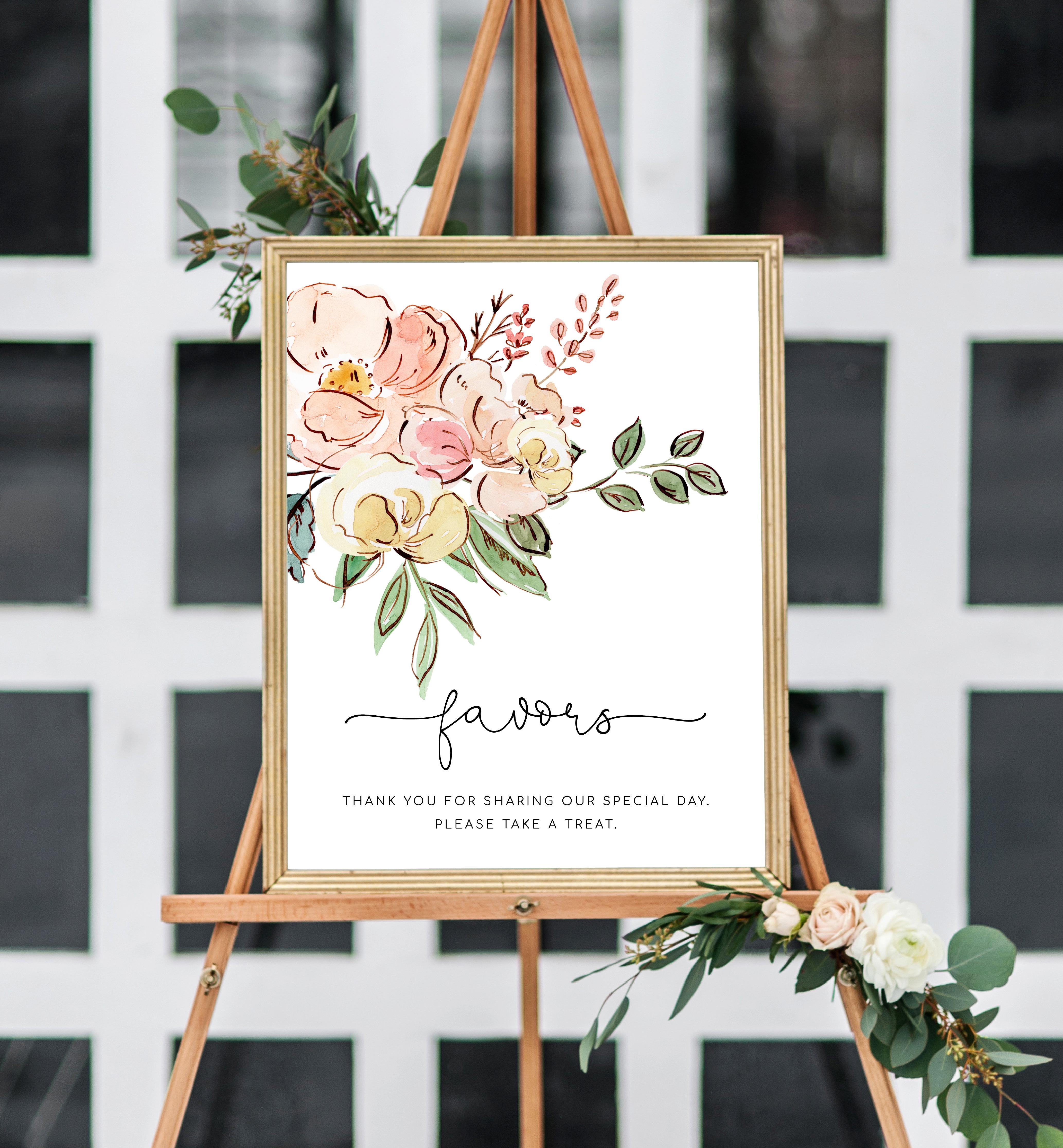 CAM-MLT-7-B1147 - CAMBRIDGE FLORAL - MULTI - FAVOURS SIGN design preview