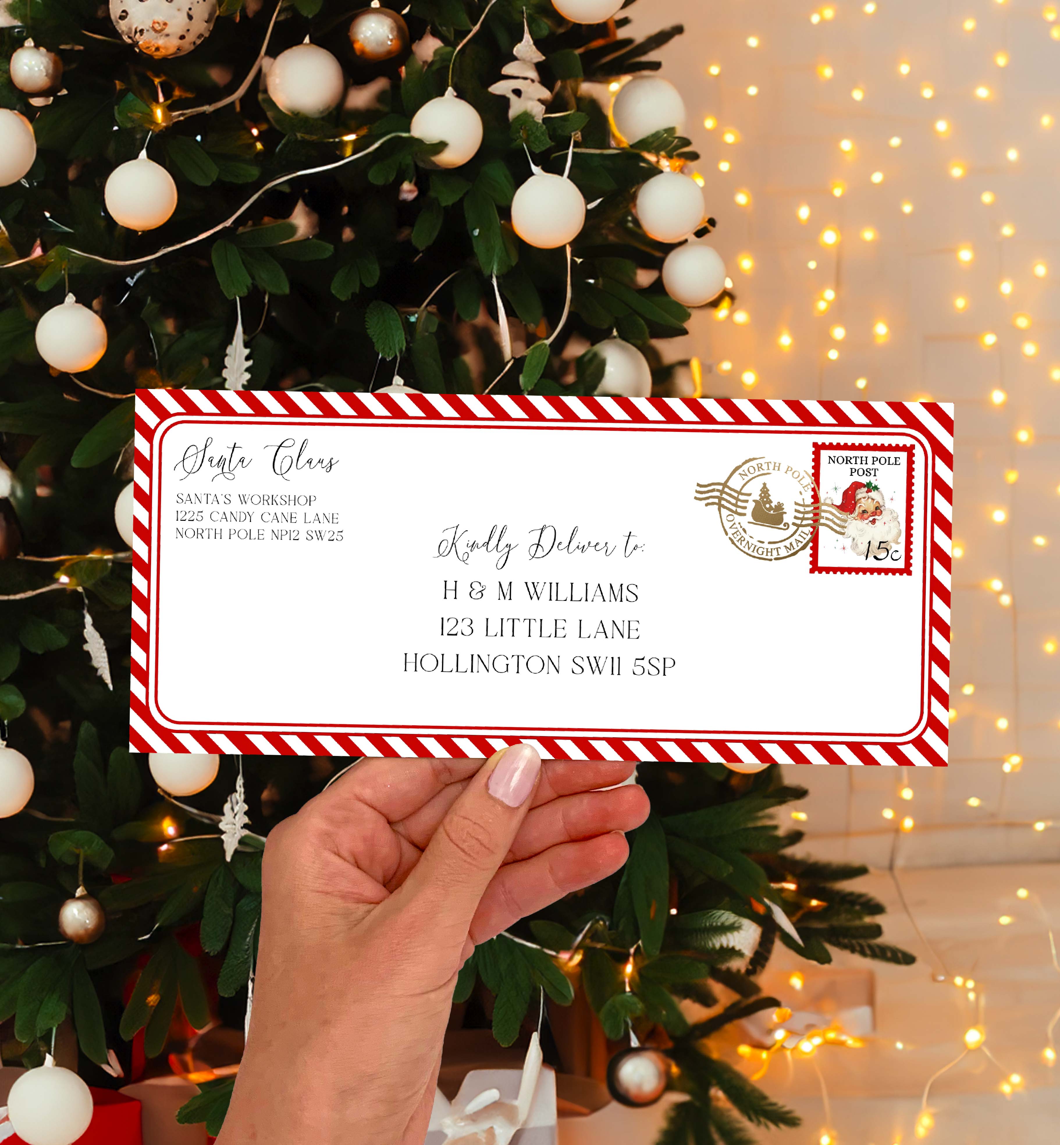 STR-RED-17-B3374 - STRIPE - RED - CHRISTMAS ENVELOPE design preview