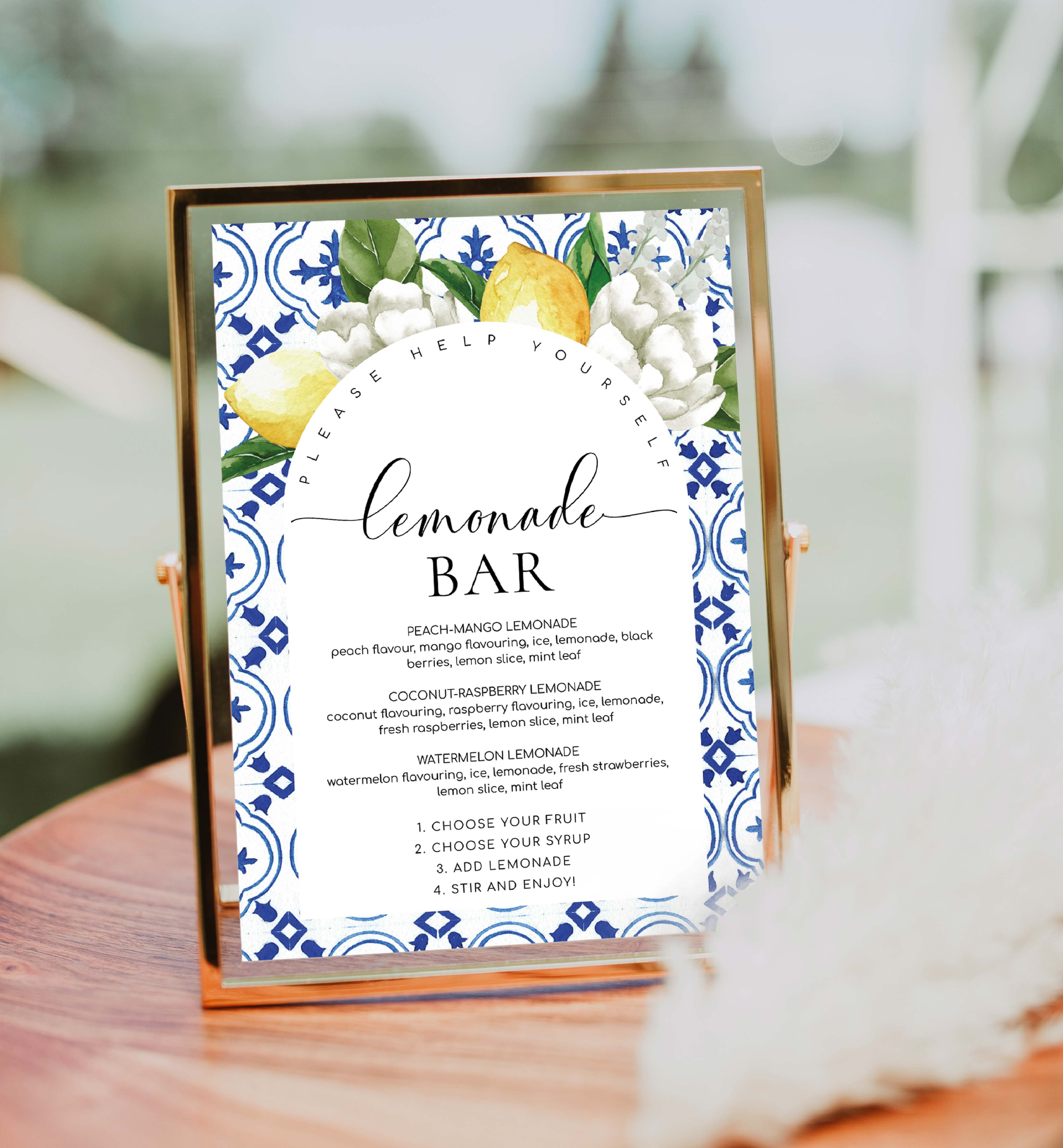 MED-BLU-7-B2905 - THE MED - LEMONS - LEMONADE SIGN - ARCH design preview