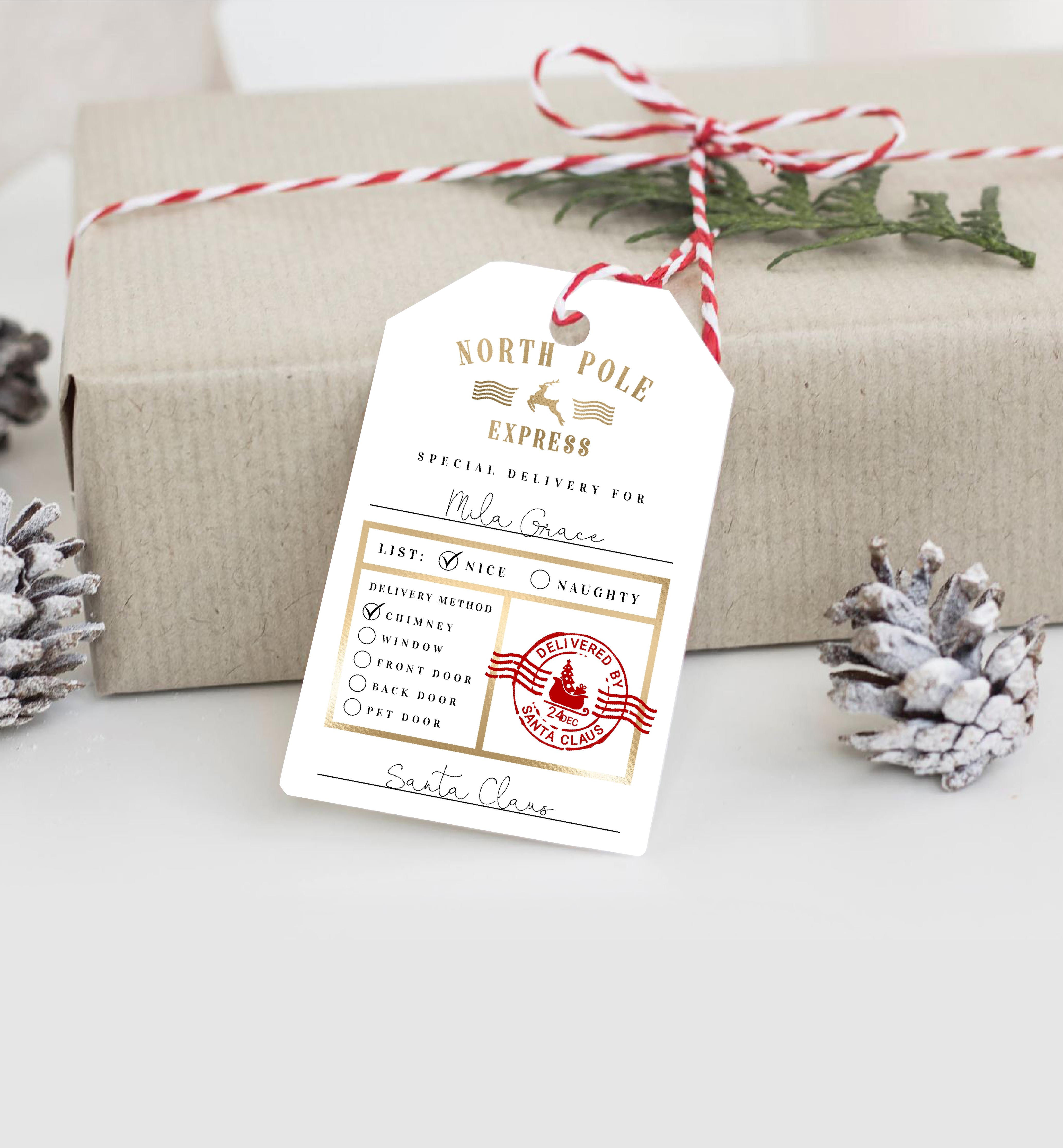 NRP-WHT-6-B1391 - NORTH POLE - WHITE - NORTH POLE EXPRESS GIFT TAG design preview