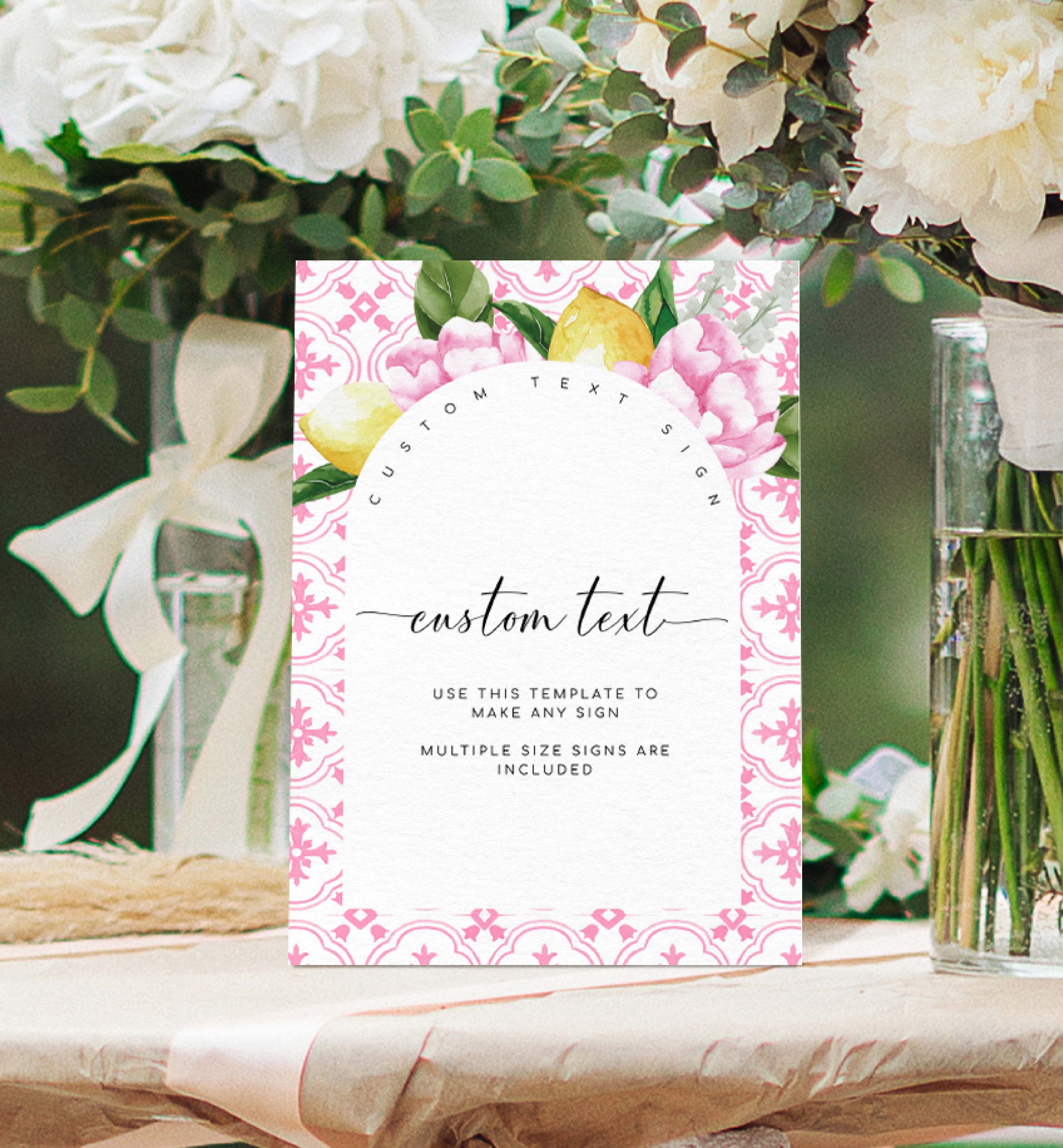 MED-PNK-7-B1753 - THE MED - PINK LEMONS - CUSTOM TEXT SIGN - ARCH design preview