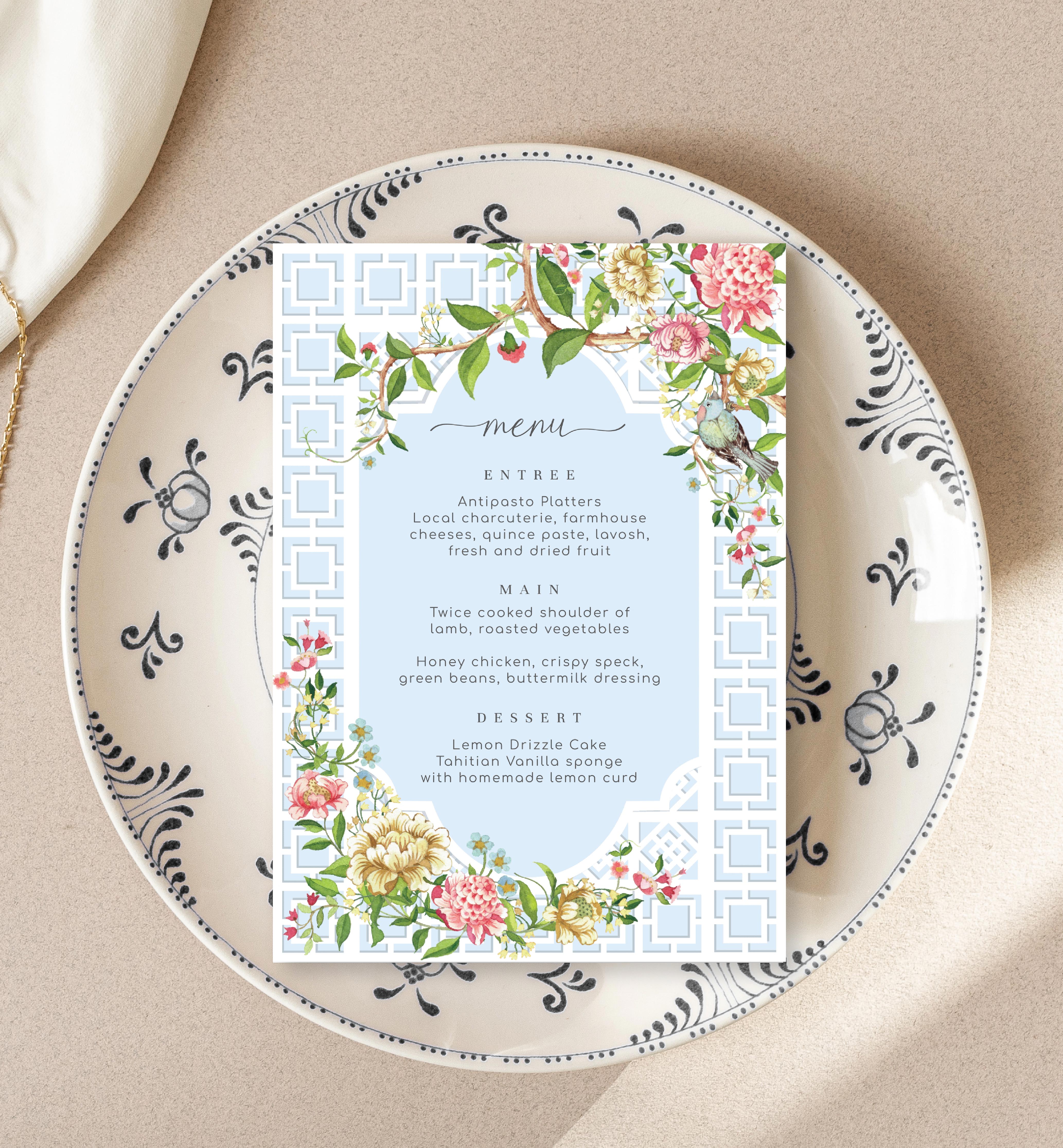 TRI-BLU-12-B1531 - TRIANON - BLUE - MENU design preview