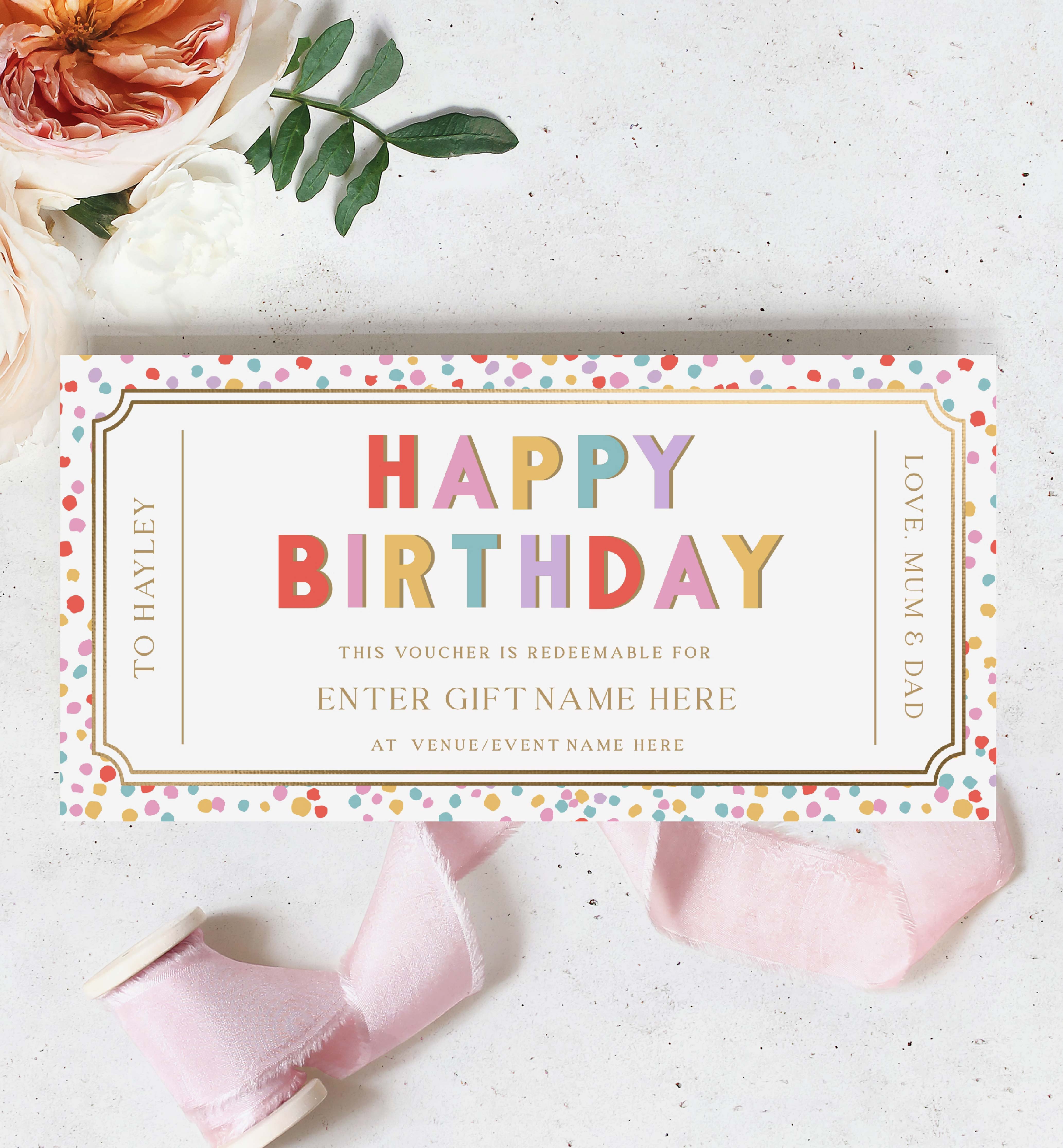 DOT-MLT-14-B2865 - DOT - MULTI - BIRTHDAY CUSTOM GIFT CERTIFICATE design preview