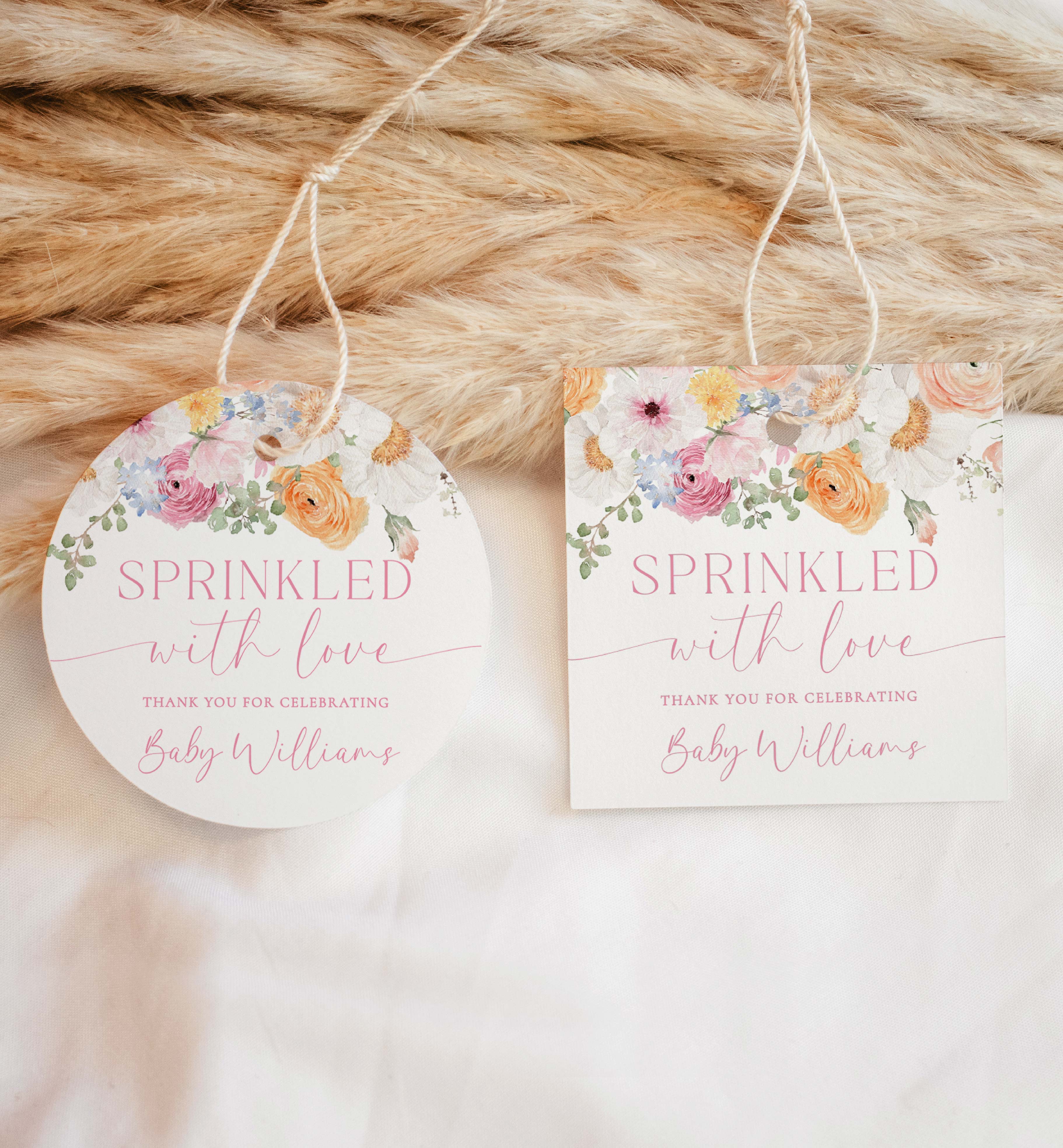 MIL-WHT-6-B3198 - MILLIE - WHITE - SPRINKLED WITH LOVE TAG design preview