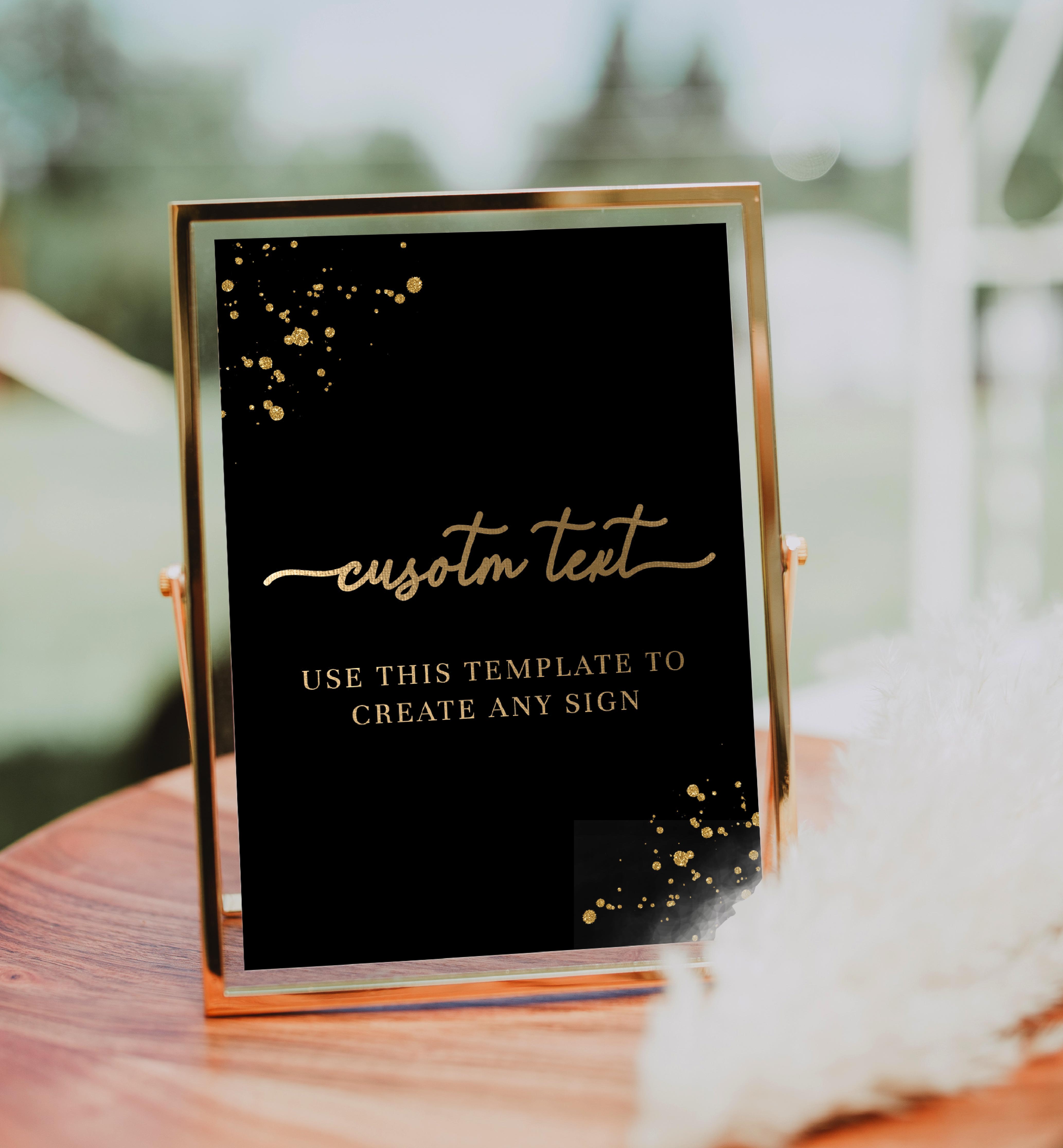 PAN-BLG-7-B1537 - PAINTLY - BLACK GOLD - CUSTOM TEXT SIGN design preview