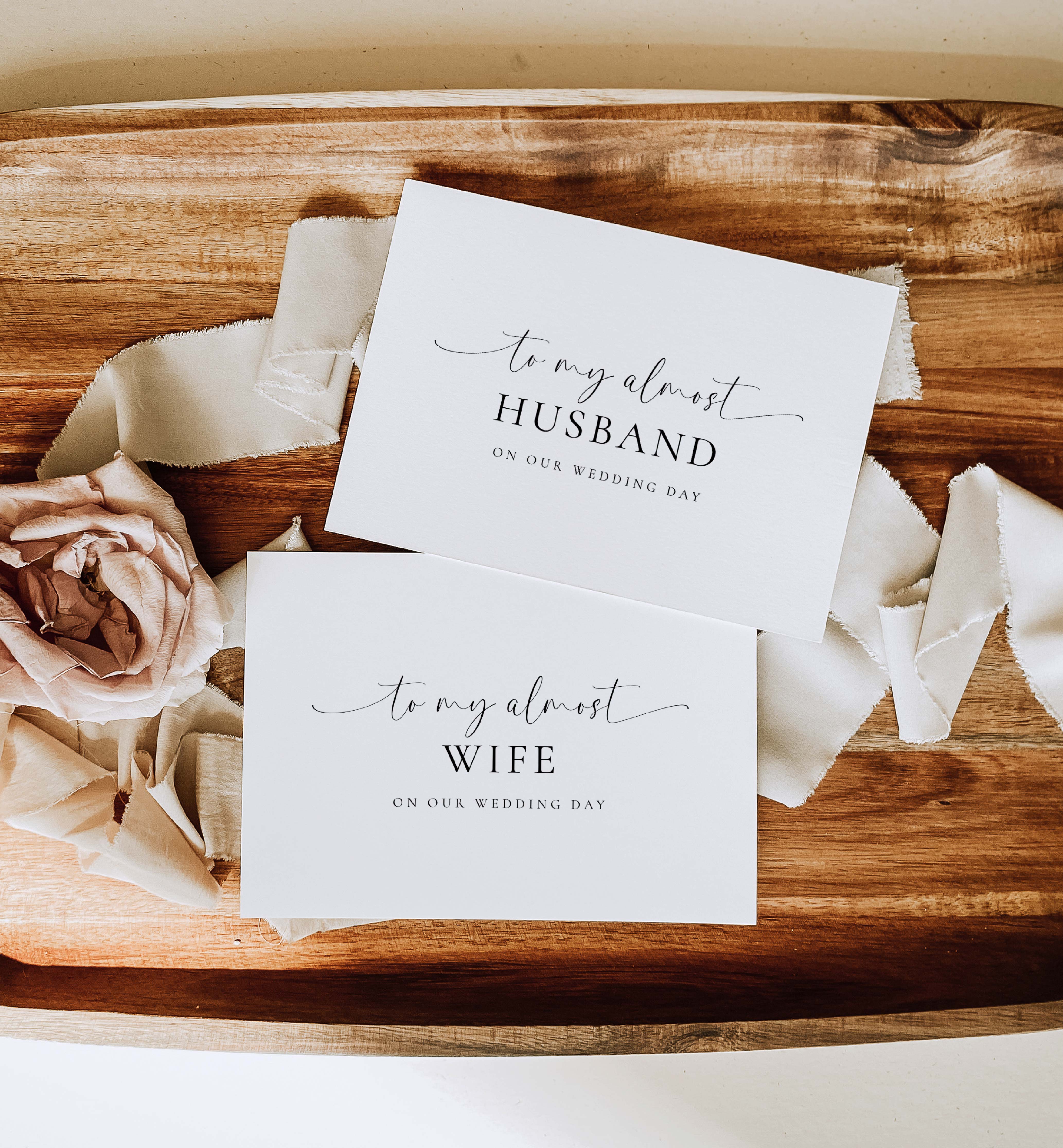 BRI-WHT-8-B2960 - BRIDIE - WHITE - ALMOST HUSBAND WIFE WEDDING DAY CARD design preview