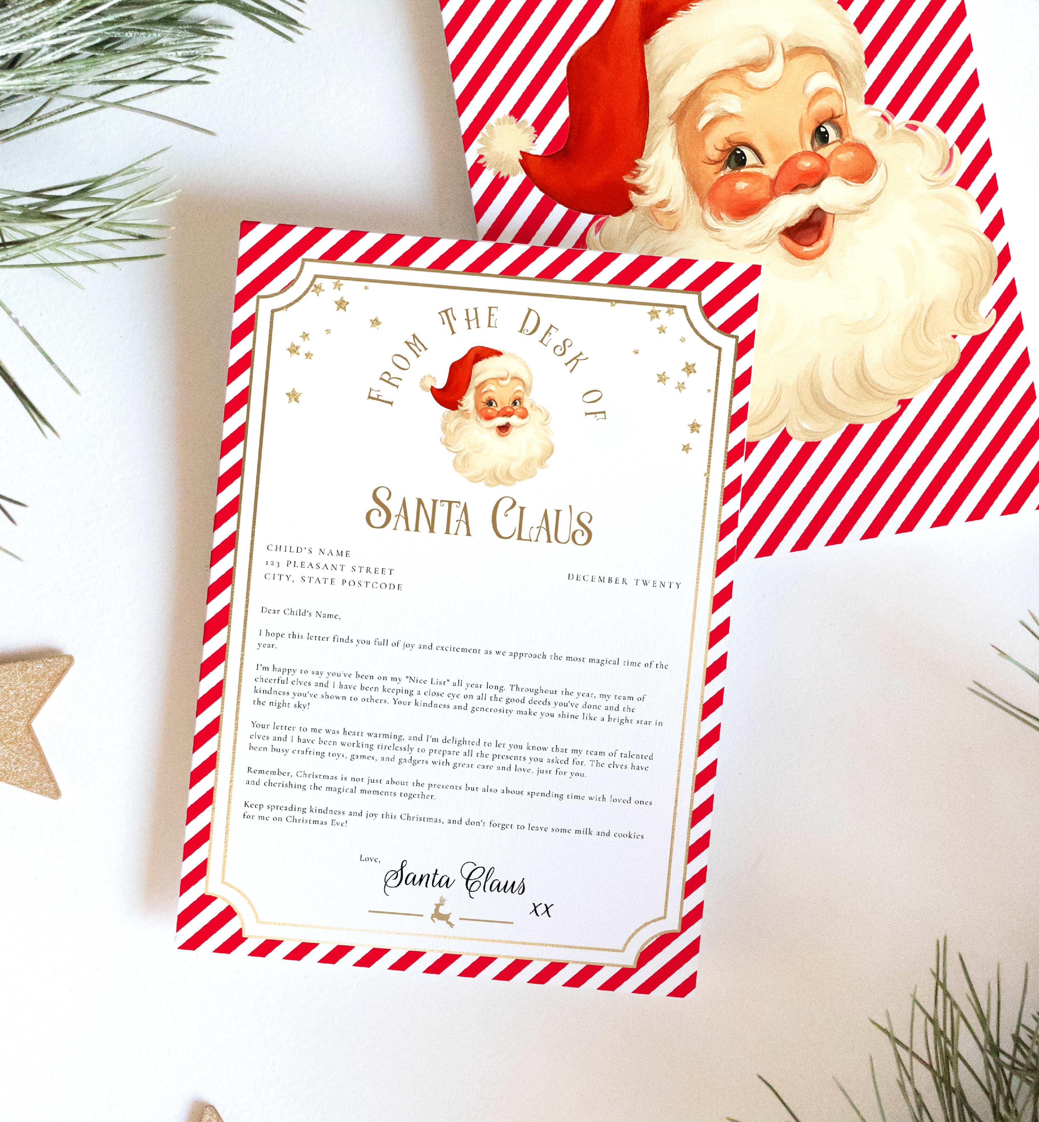 SAW-RED-24-B3722 - SANTAS WORKSHOP - RED - LETTER FROM SANTA design preview