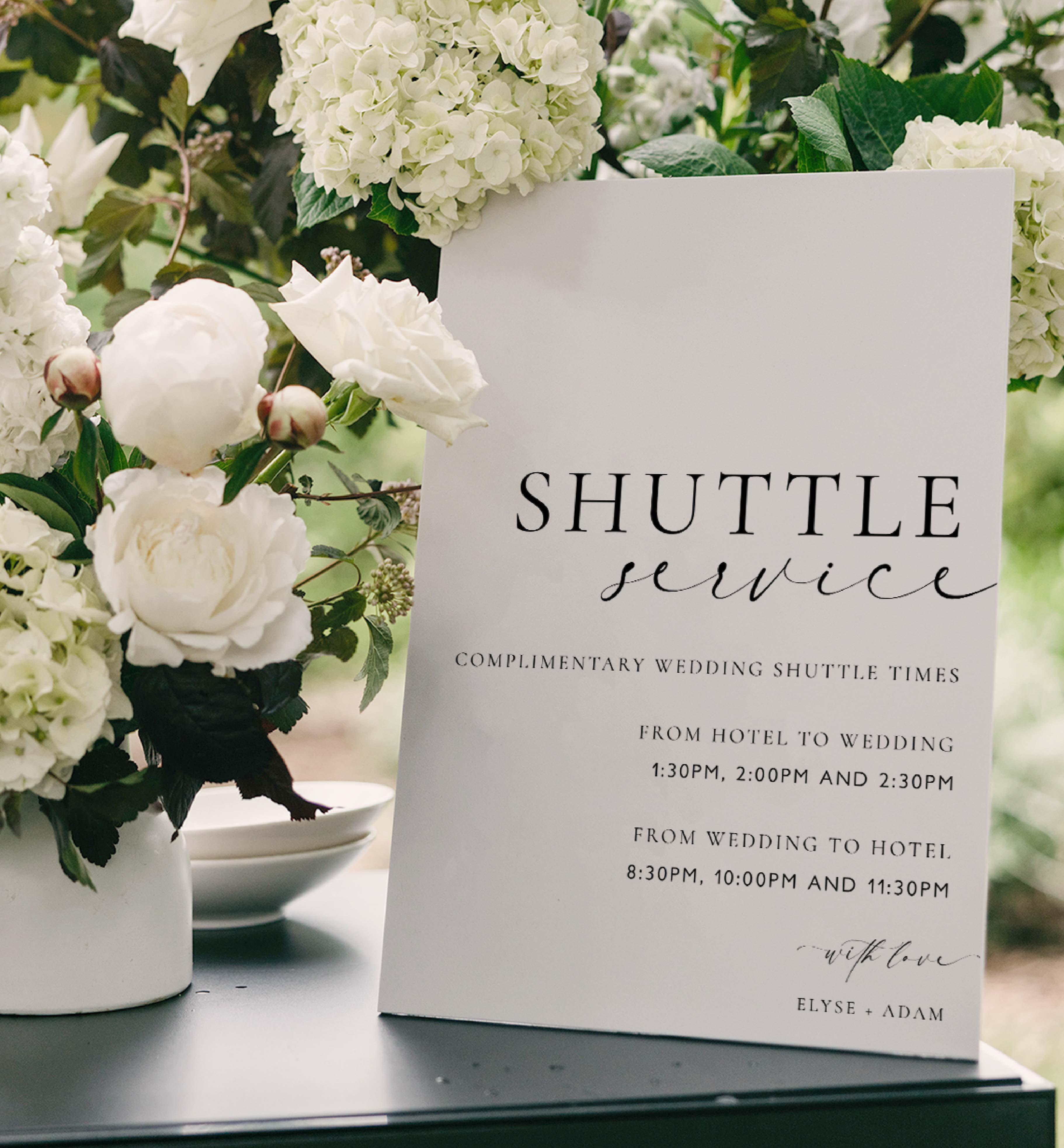 ELE-WHT-7-B3322 - ELLESMERE - WHITE - SHUTTLE SERVICE SIGN design preview