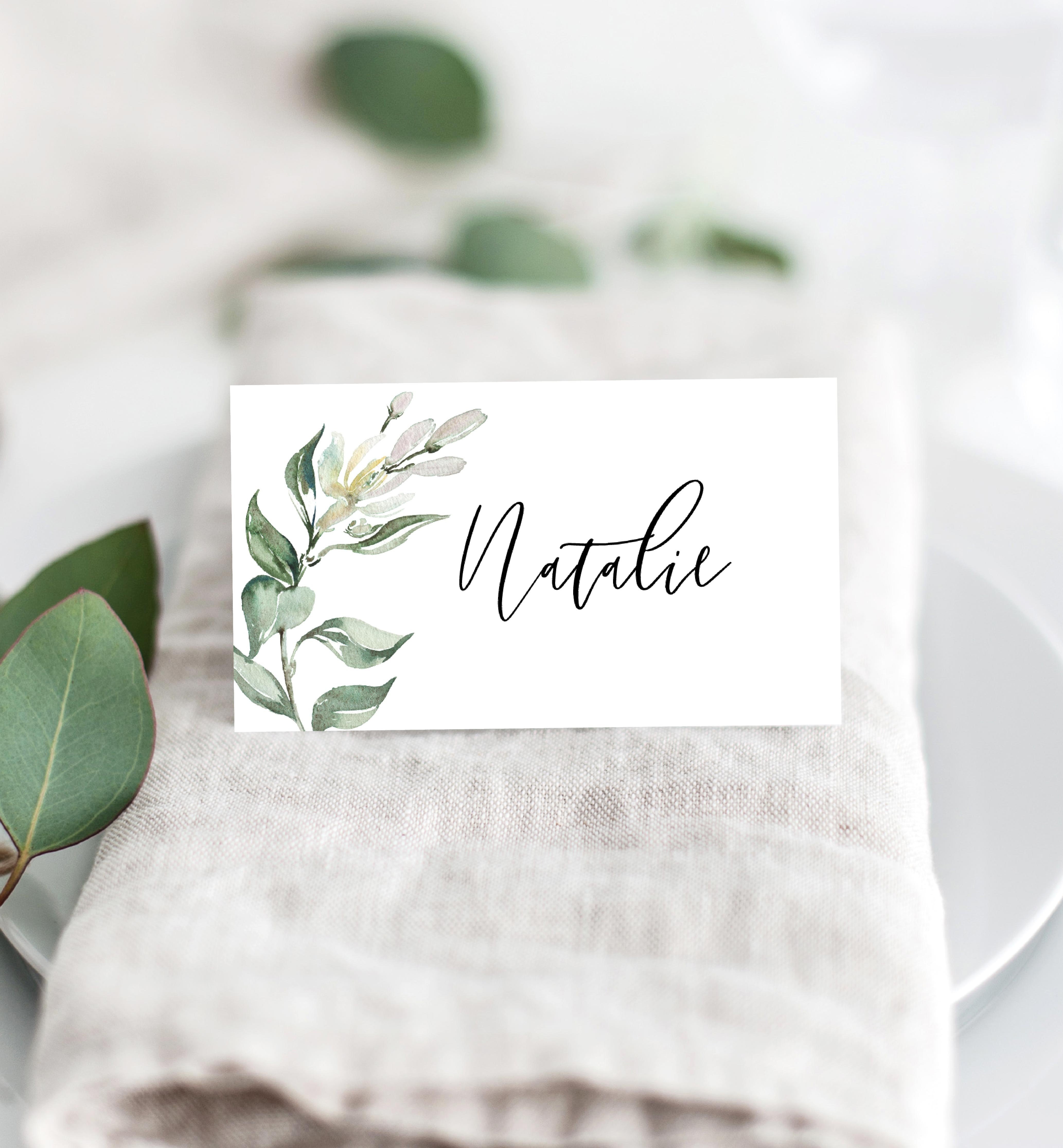 MUG-GRE-5-B178 - MUTED GREENERY - GREEN - PLACE CARDS design preview