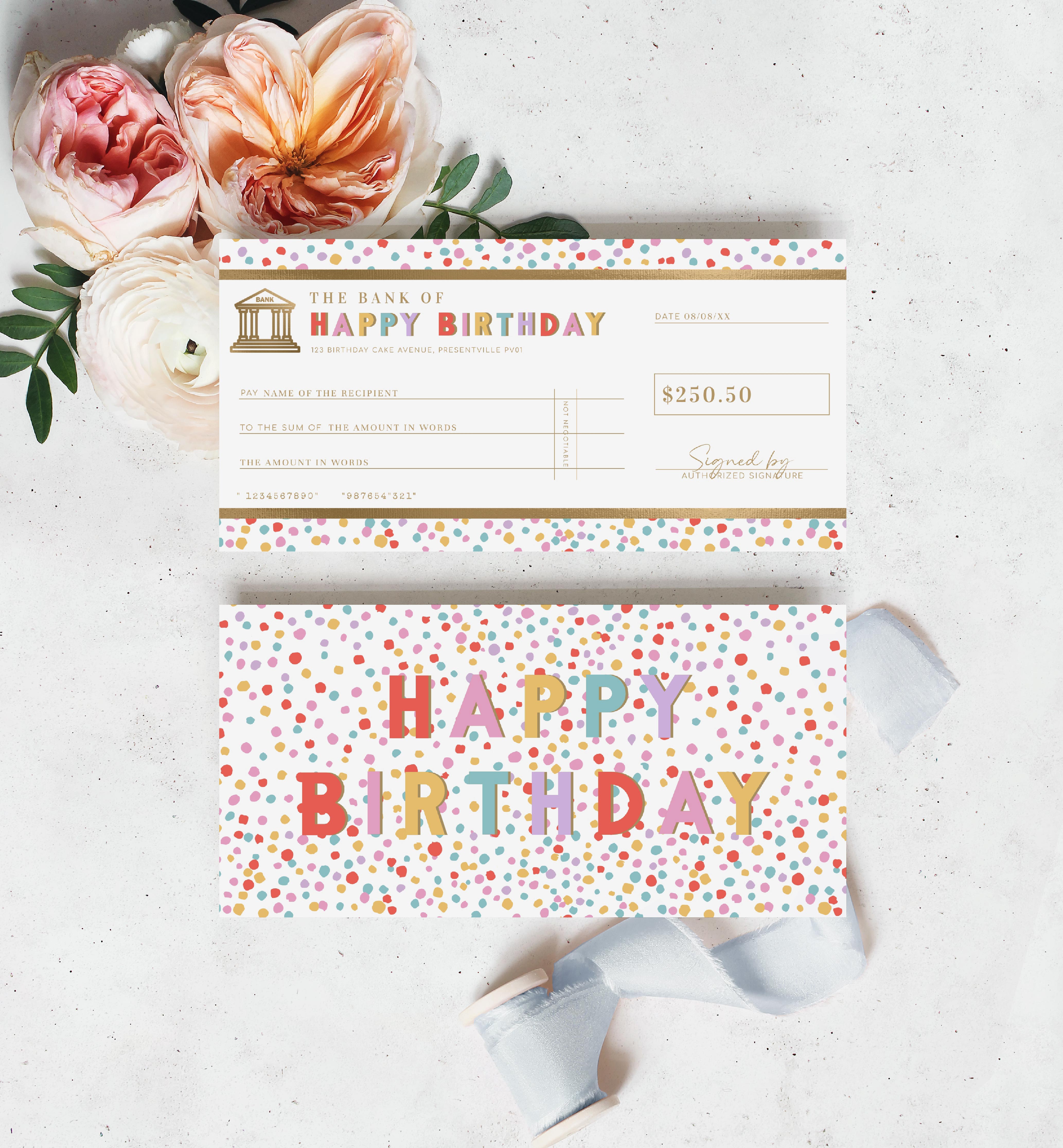 DOT-MLT-14-B2460 - DOT - MULTI - BIRTHDAY CHEQUE CERTIFICATE design preview