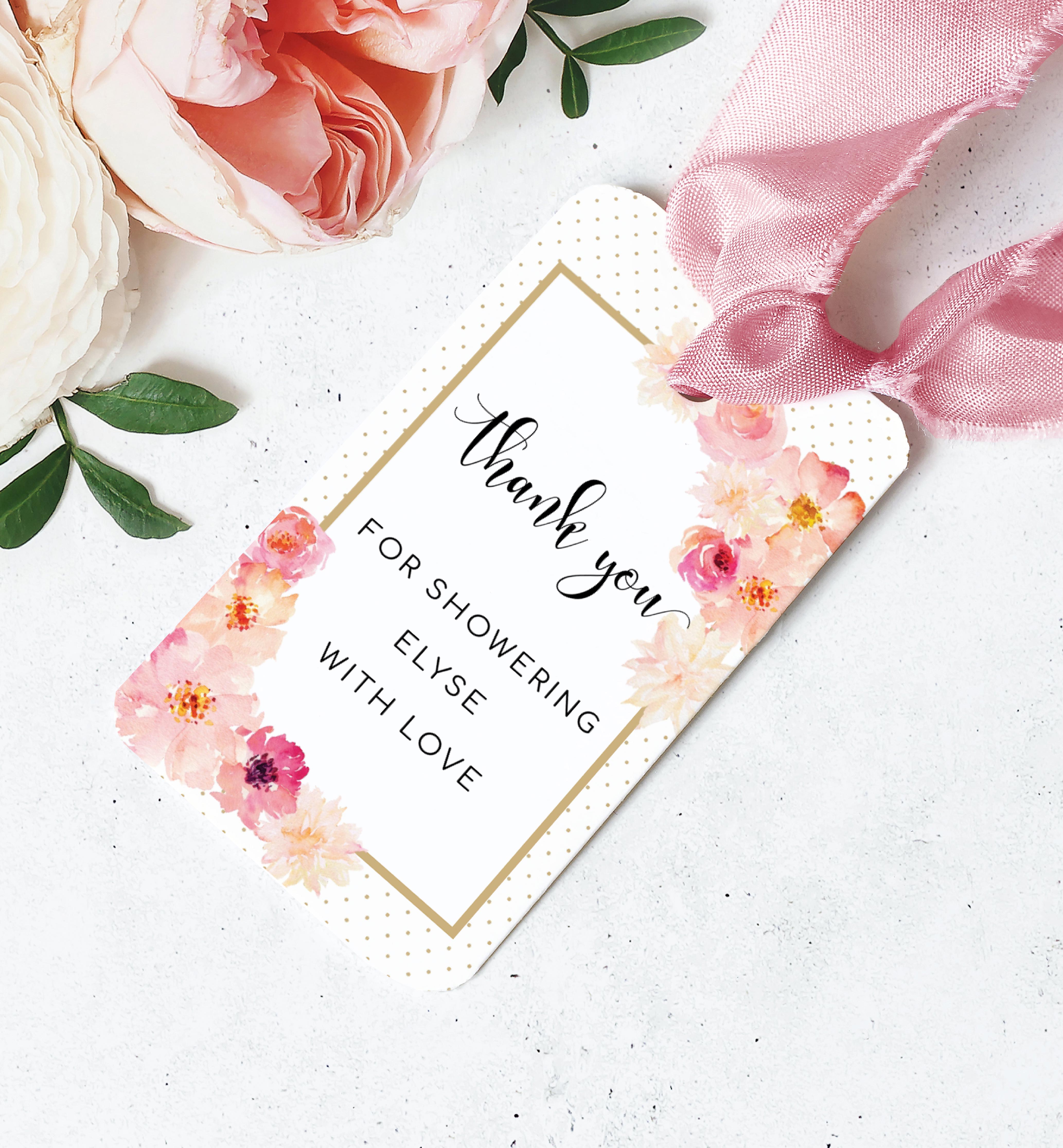 ABV-WHT-6-B1346 - ABBIEVILLE FLORAL - WHITE - THANK YOU FAVOUR TAG design preview