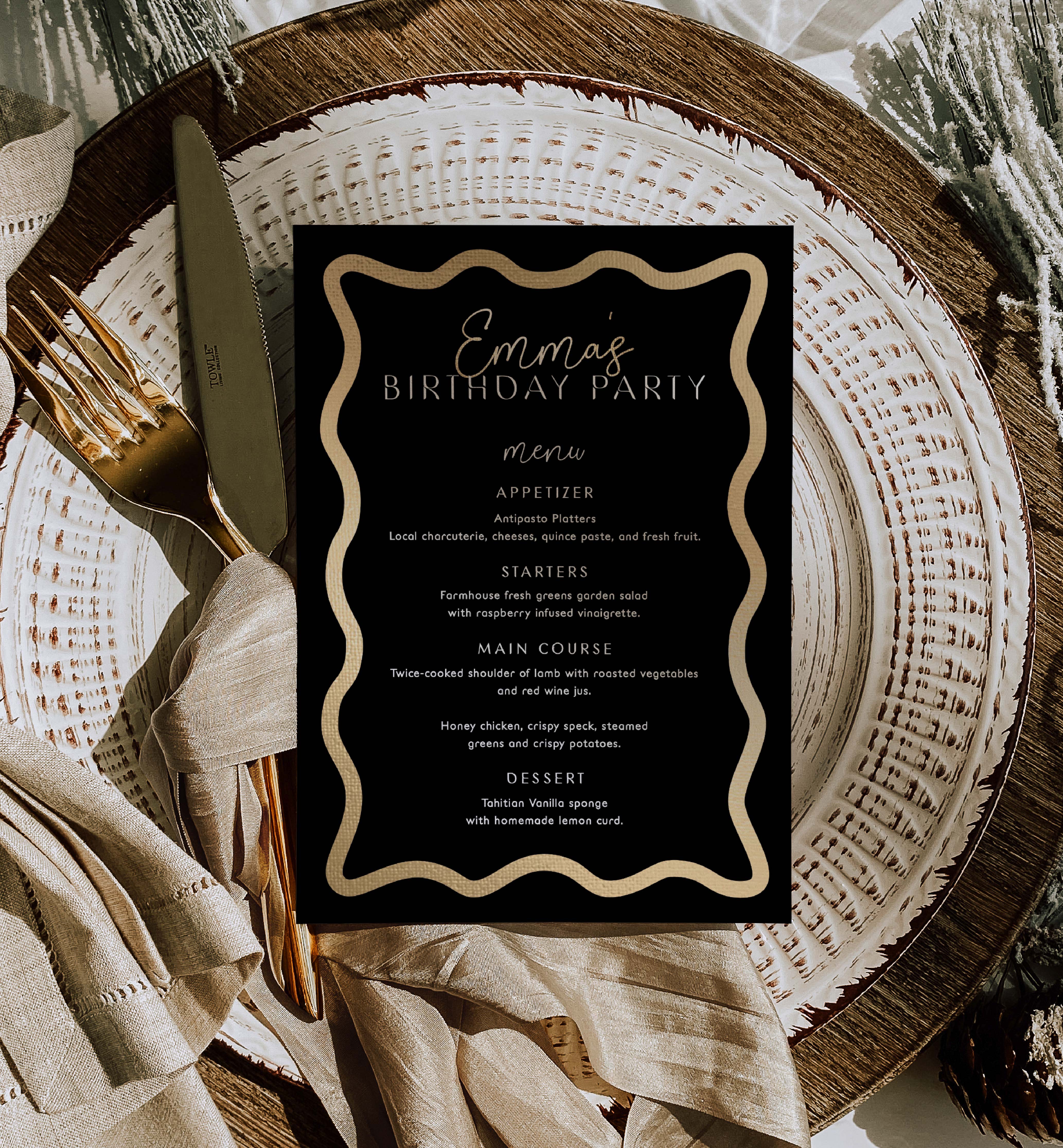 WAV-BKG-12-B2567 - WAVE - BLACK GOLD - MENU design preview