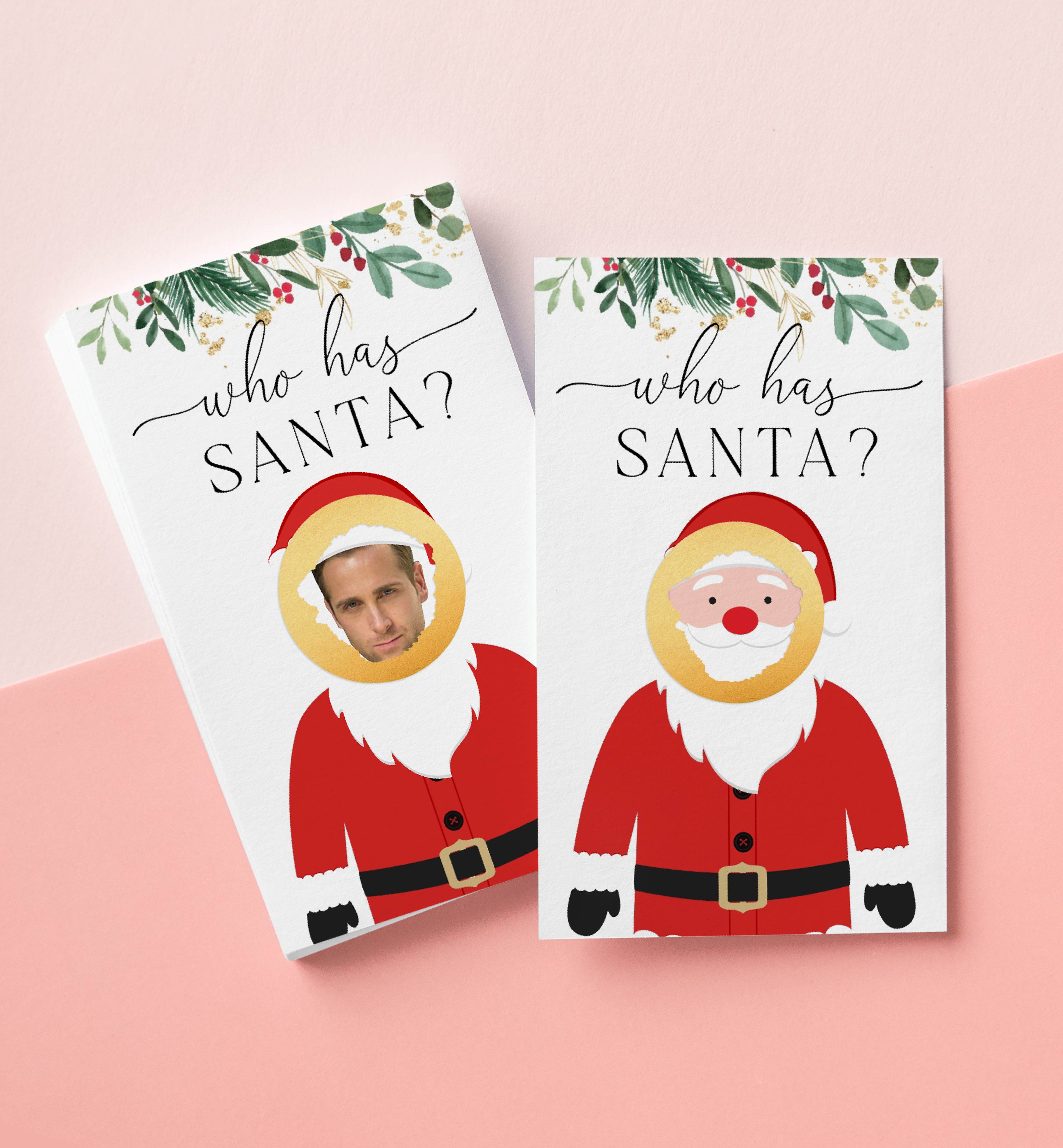 MER-WHT-10-B3403 - MERRIMENT - WHITE - WHO HAS SANTA GAME design preview