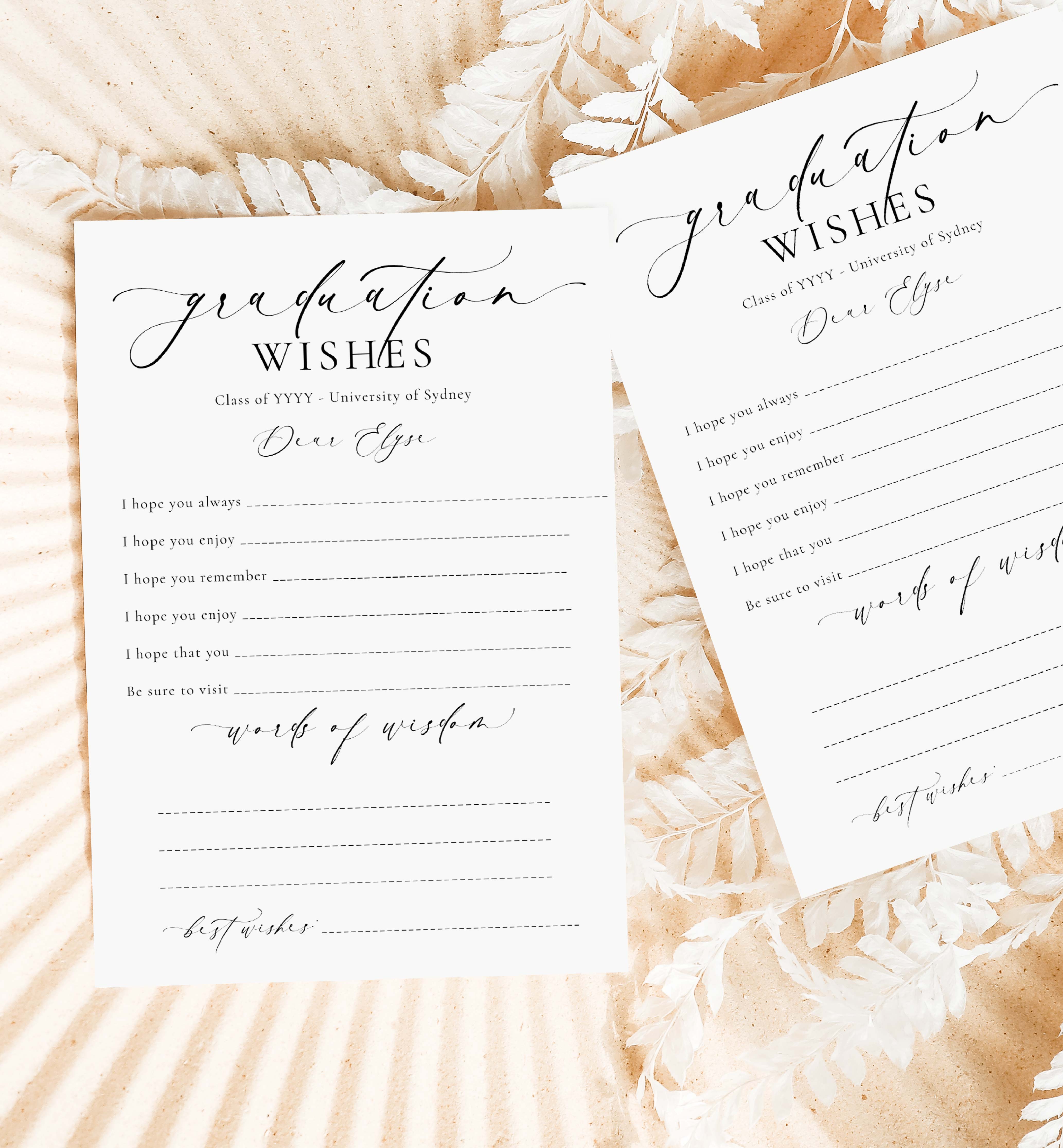 ELE-WHT-10-B2772 - ELLESMERE - WHITE - GRADUATION WISHES GAME design preview
