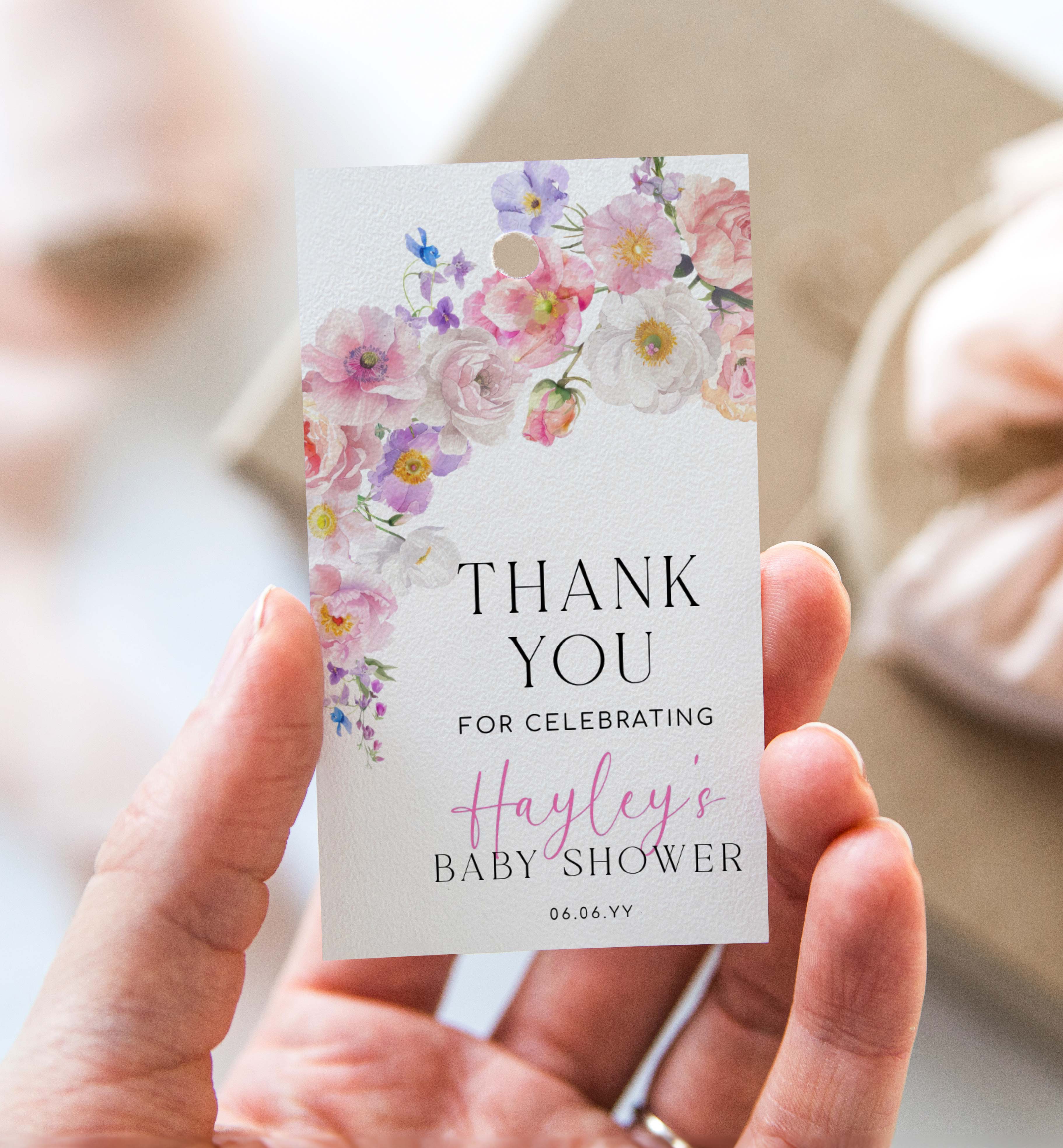ELO-WHT-6-B3565 - ELOISE - WHITE - THANK YOU TAG design preview