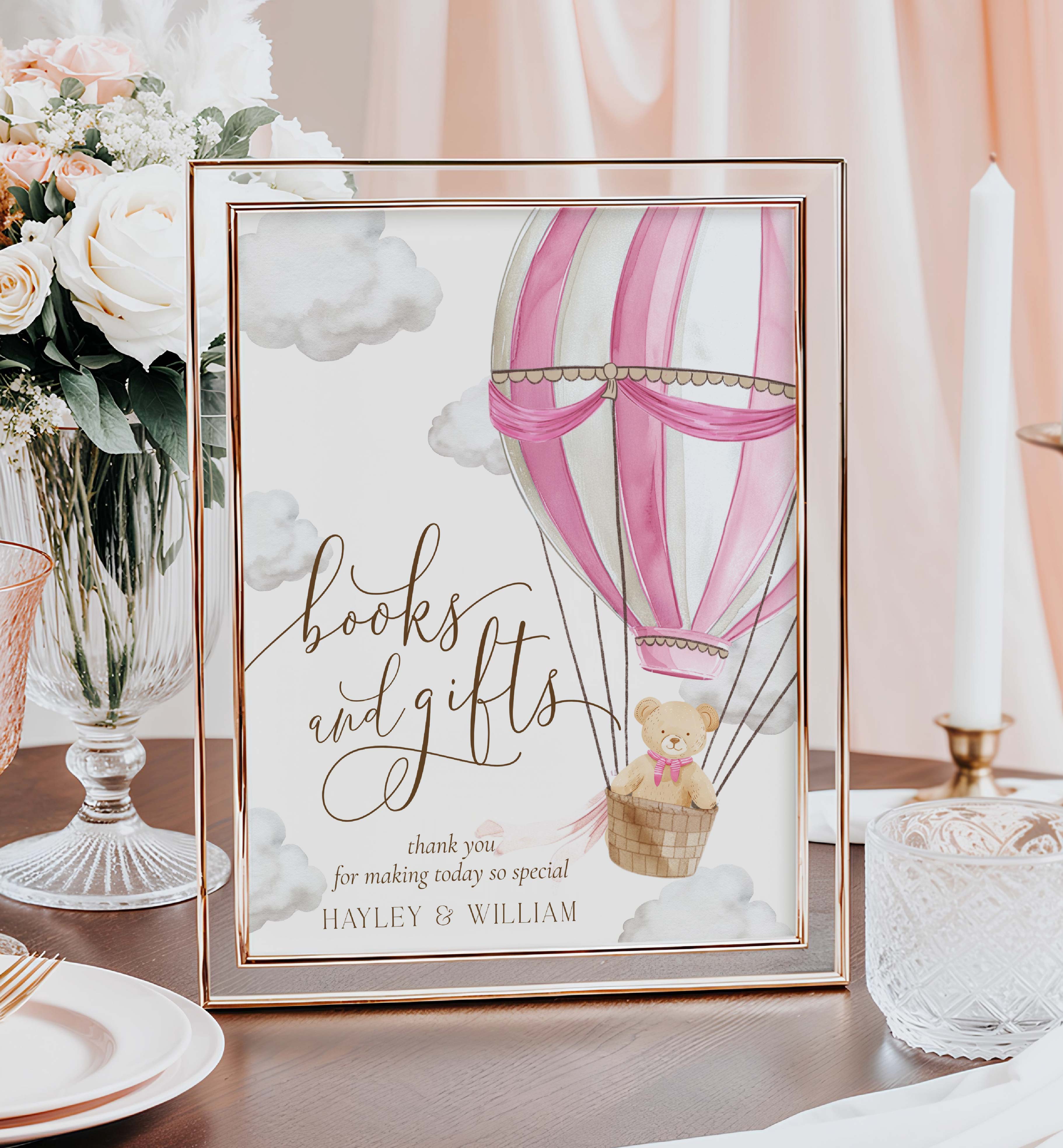 BER-PNK-7-B3557 - BEARLY WAIT - PINK - BOOKS AND GIFTS SIGN design preview
