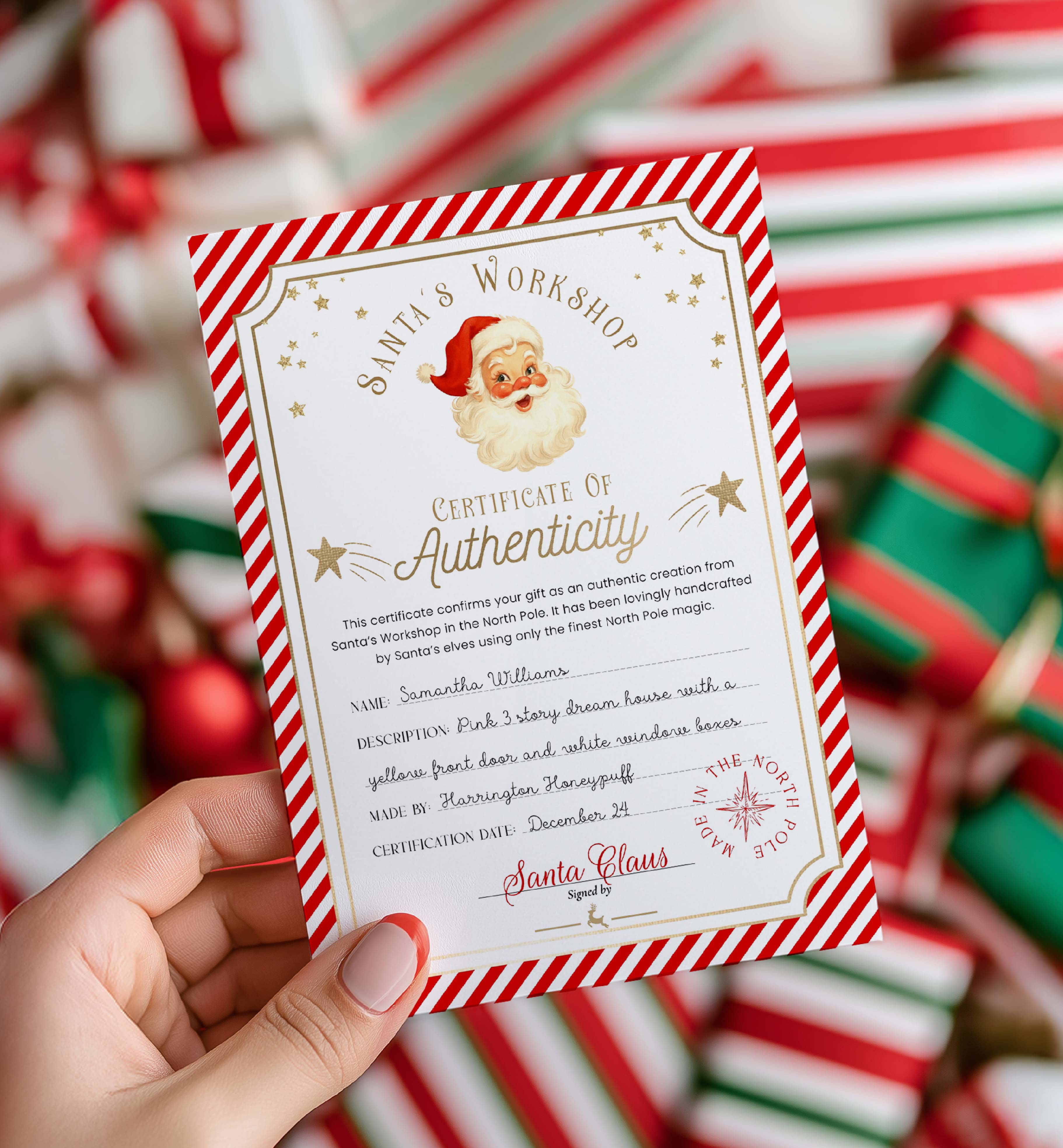 SAW-RED-24-B3723 - SANTAS WORKSHOP - RED - TOY FACTORY CERTIFICATE design preview