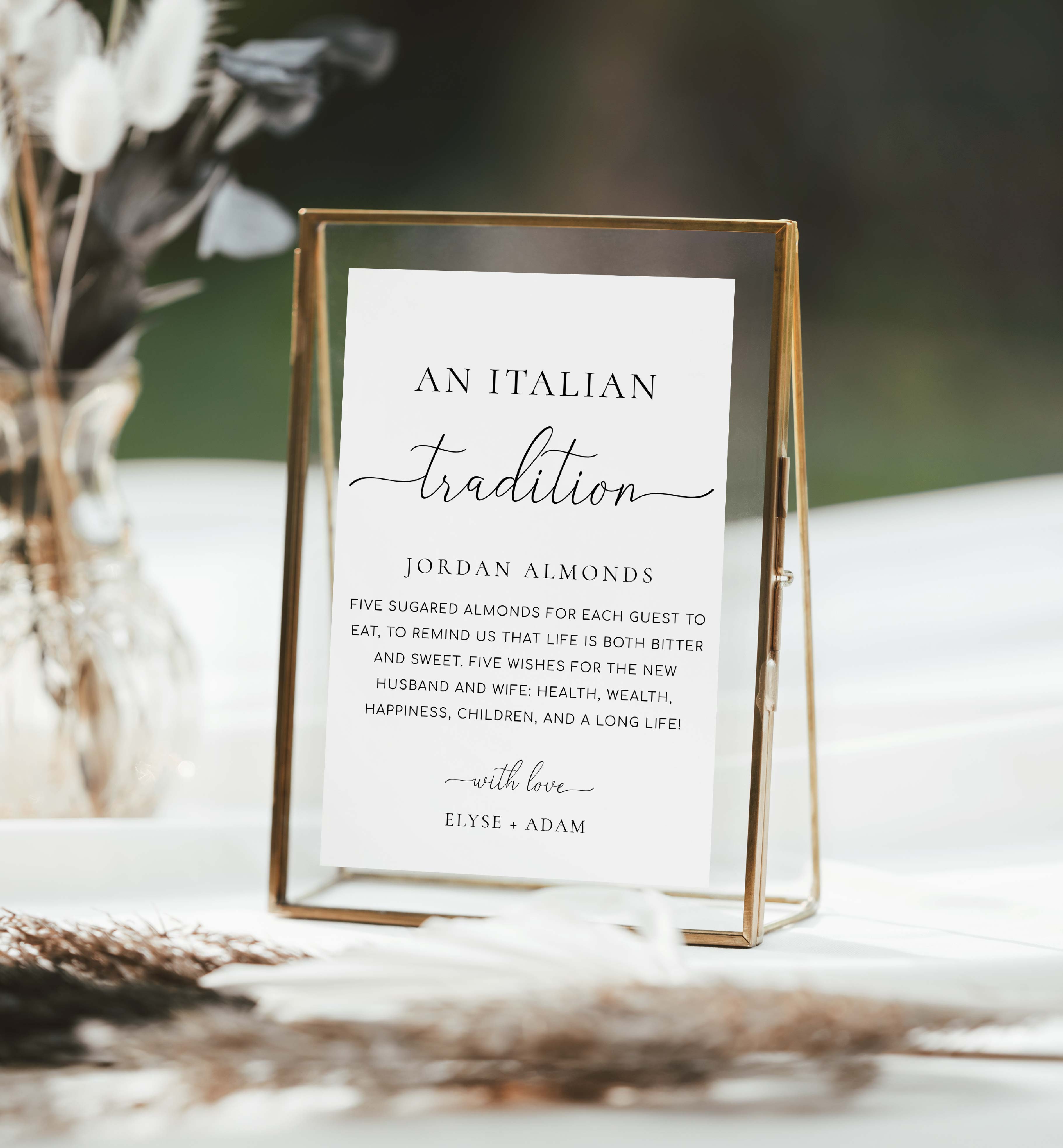 QSC-WHT-7-B3258 - QUINN SCRIPT - WHITE - ITALIAN TRADITION SIGN design preview