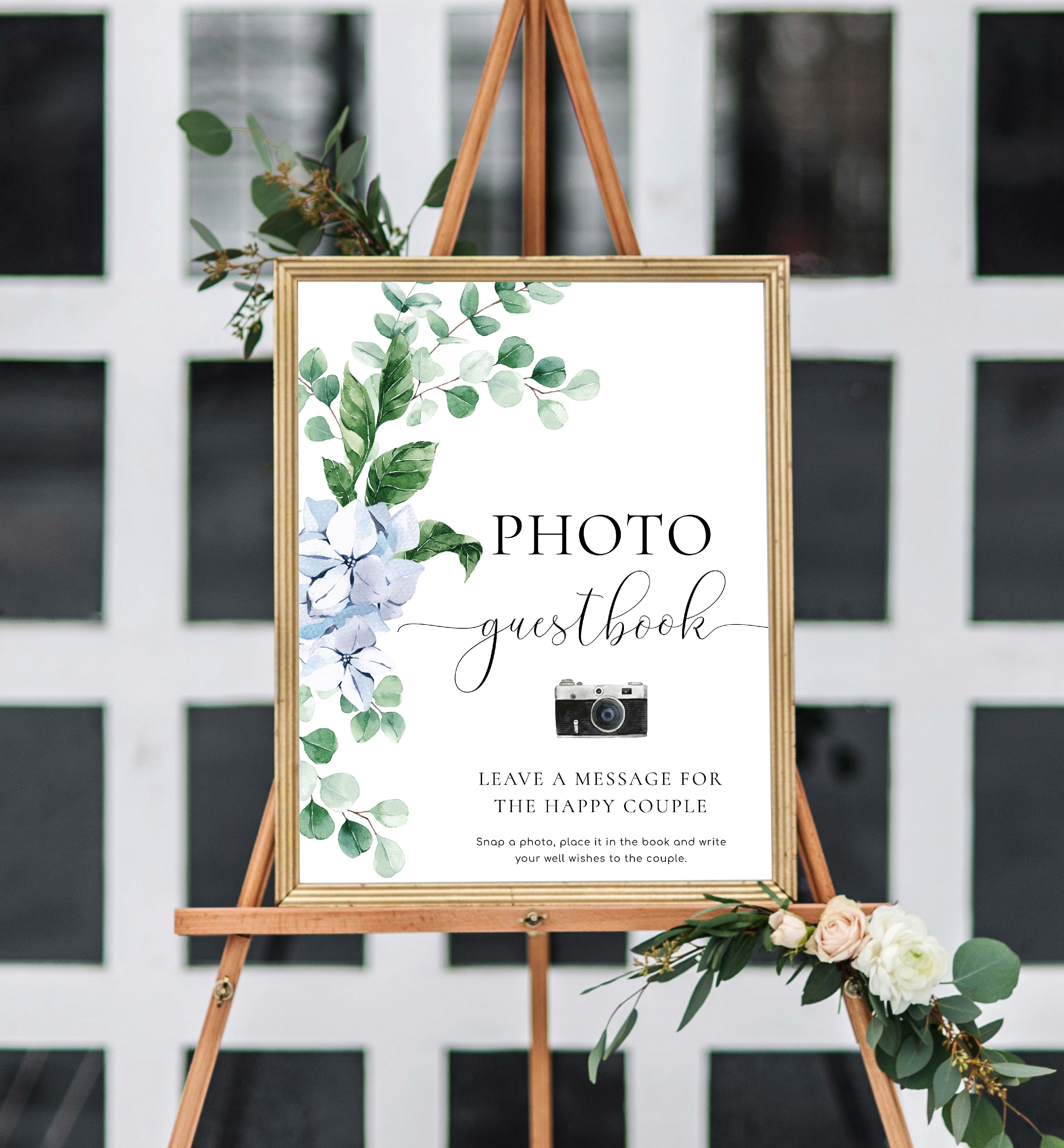FER-BLU-7-B2808 - FERRAS BLOSSOM - BLUE - PHOTO GUESTBOOK SIGN design preview