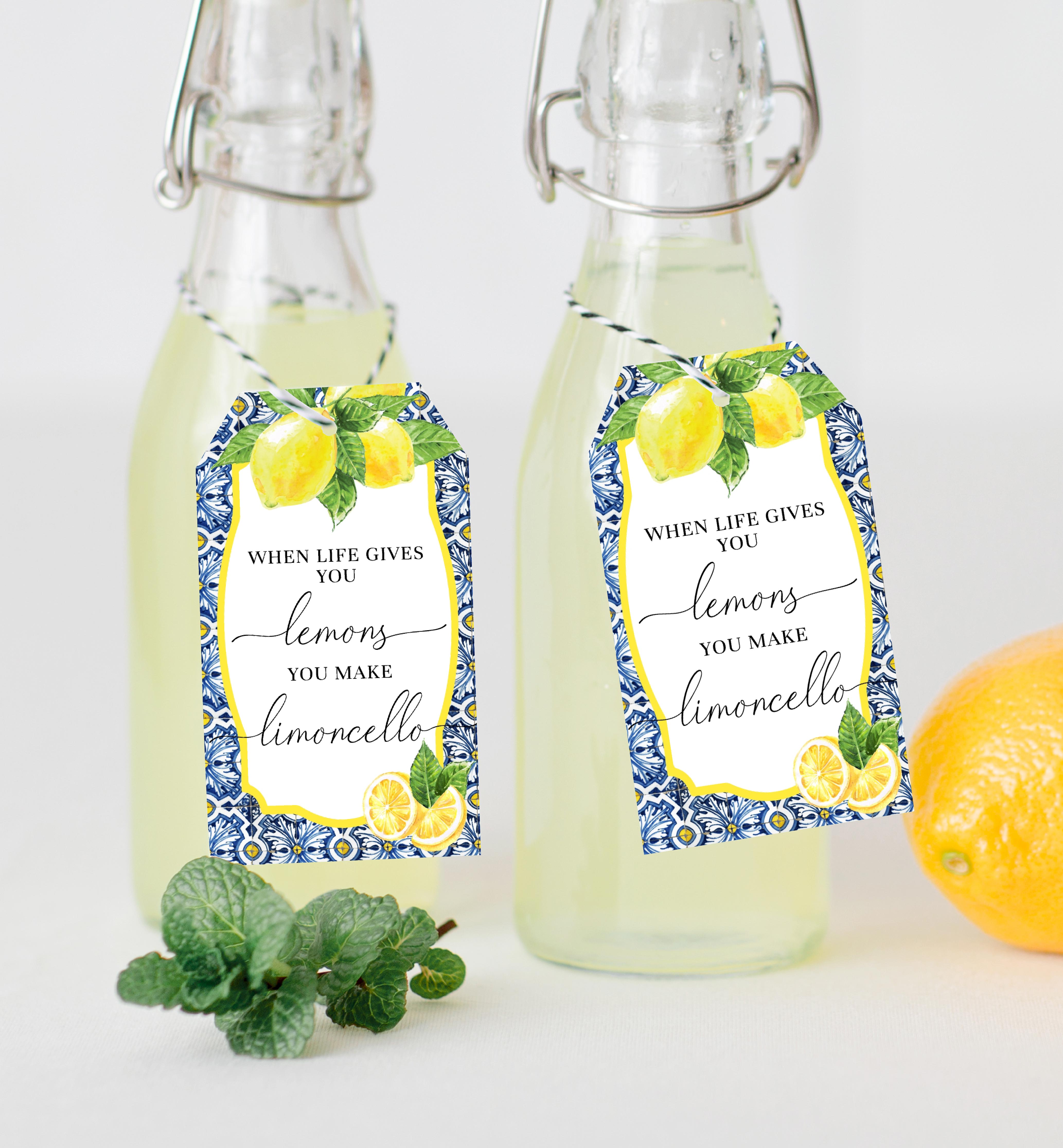 POS-BLY-6-B2120 - POSITANO BLUE TILE - LEMONS - LIMONCELLO FAVOUR TAGS design preview