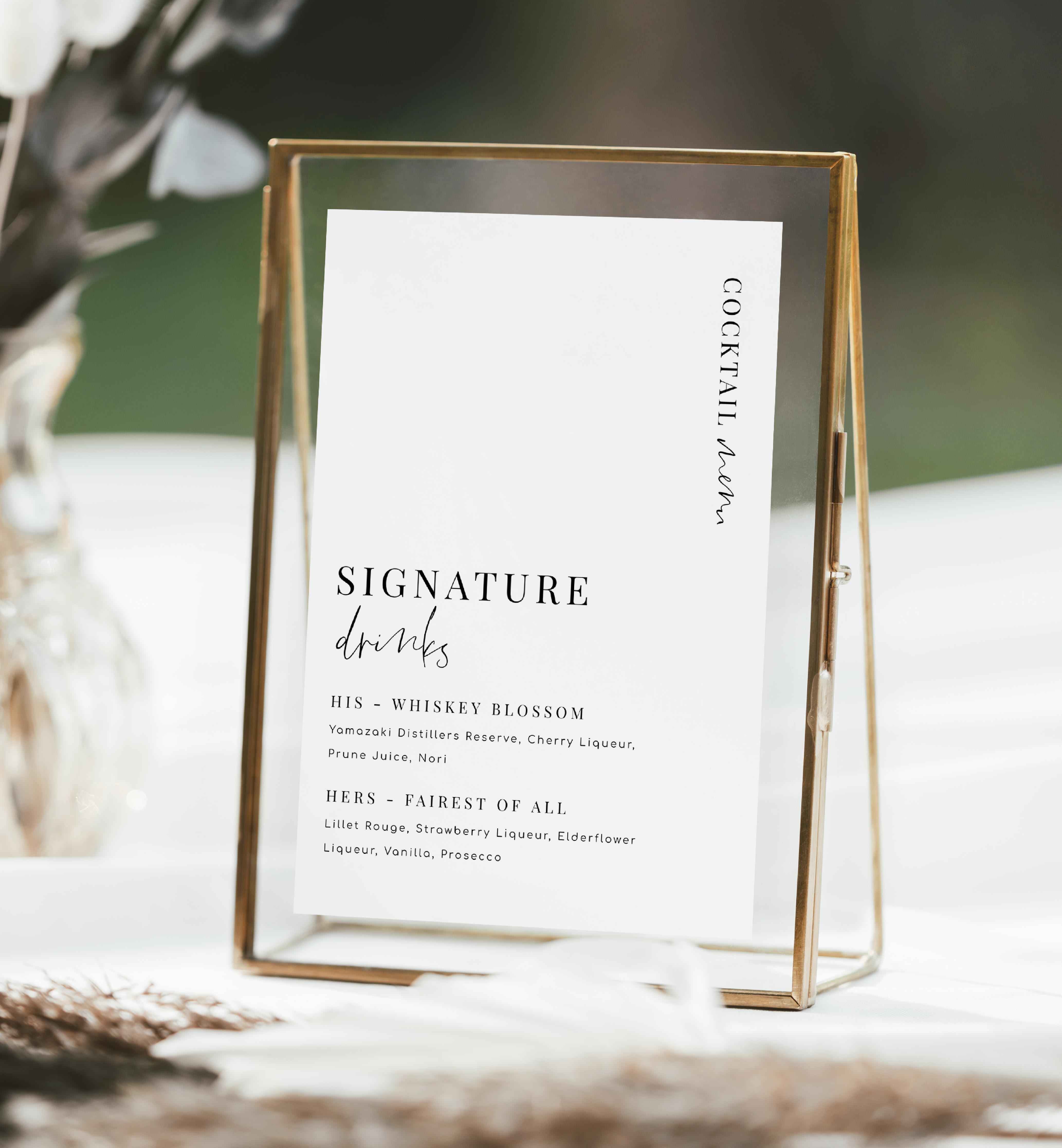 EST-WHT-12-B2099 - ESTELLE - WHITE - SIGNATURE DRINKS SIGN design preview