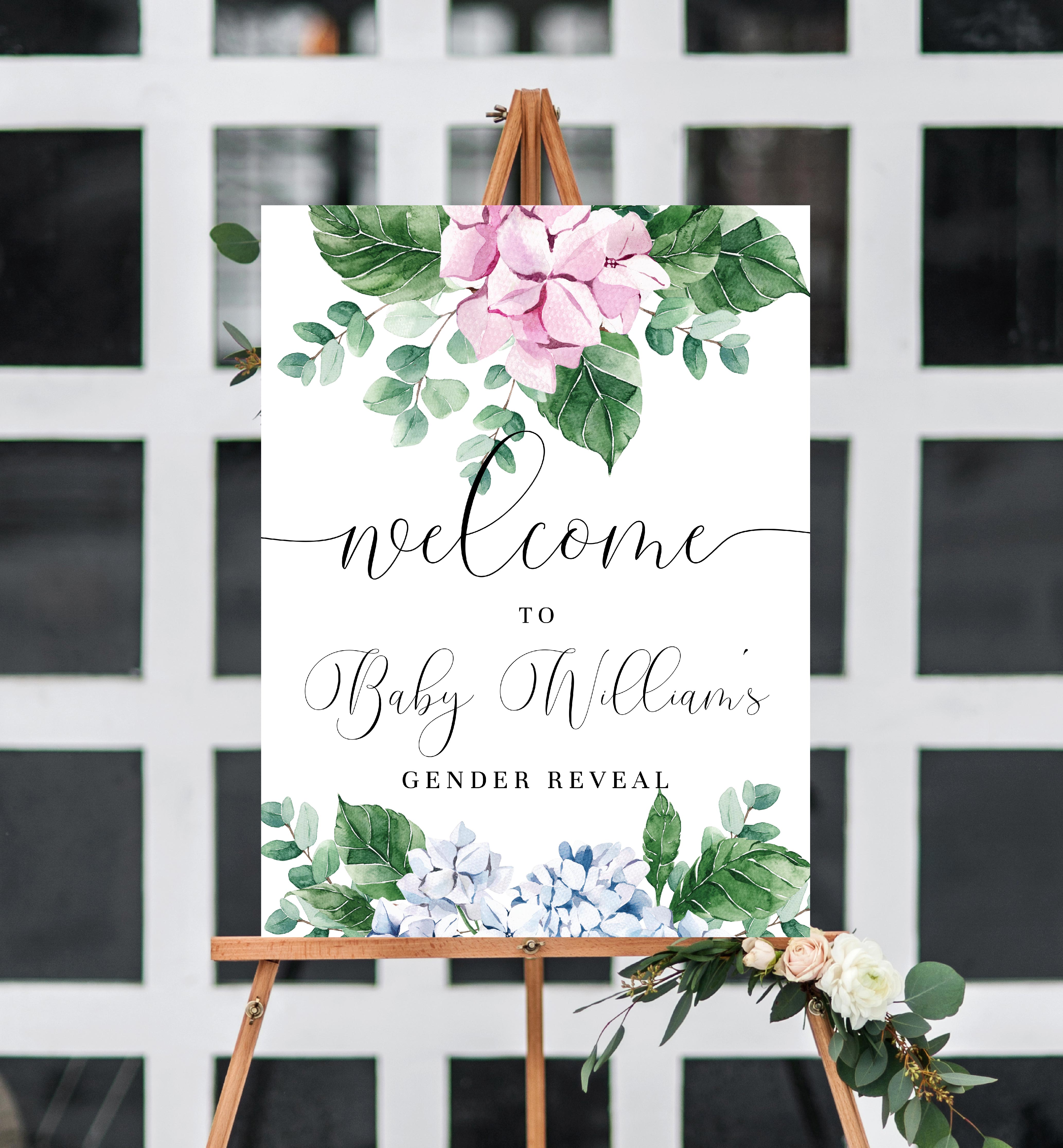 FER-PNB-3-B1934 - FERRAS BLOSSOM - PINK BLUE - WELCOME SIGN design preview