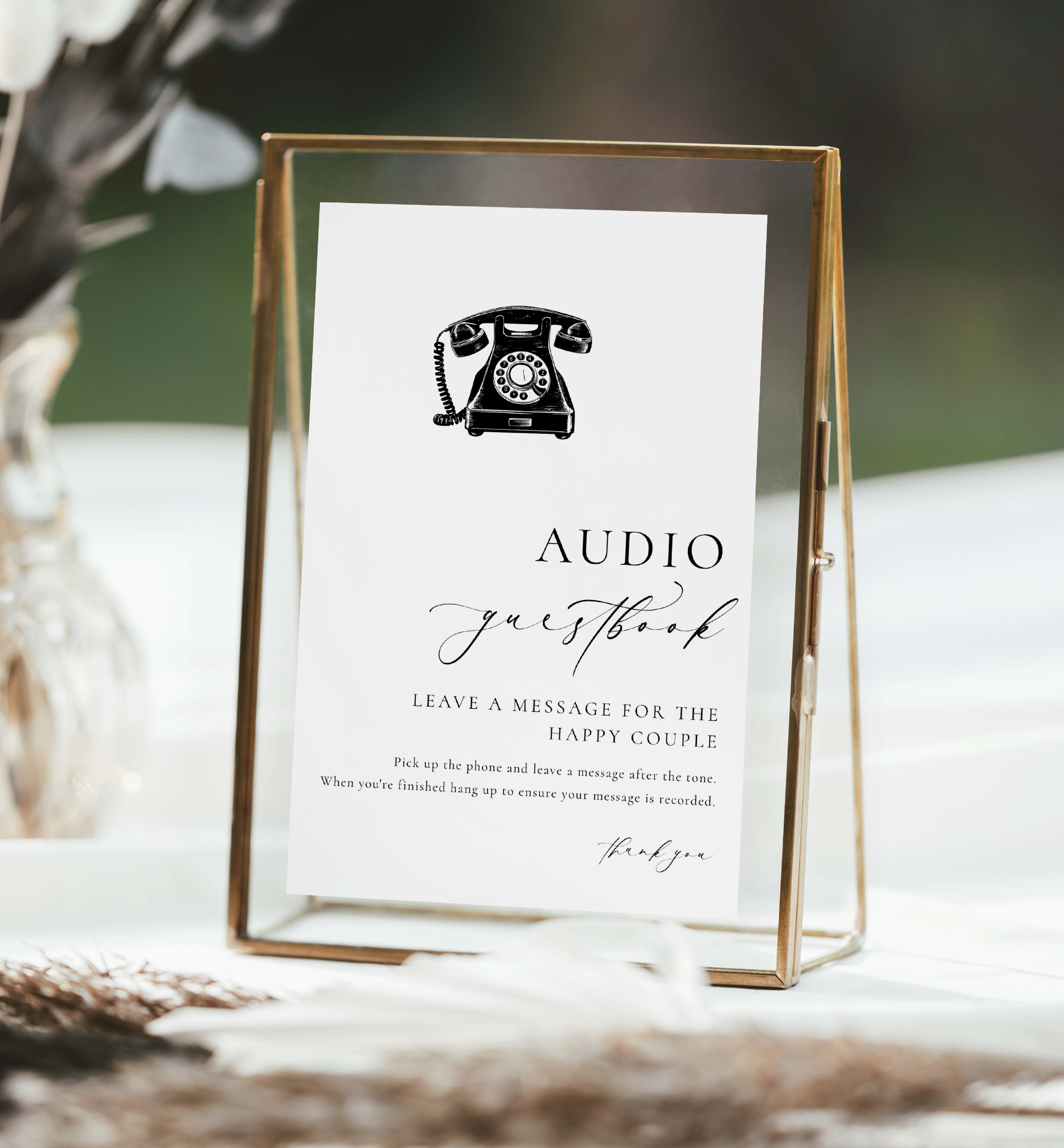 ELE-WHT-7-B2799 - ELLESMERE - WHITE - AUDIO GUESTBOOK SIGN design preview
