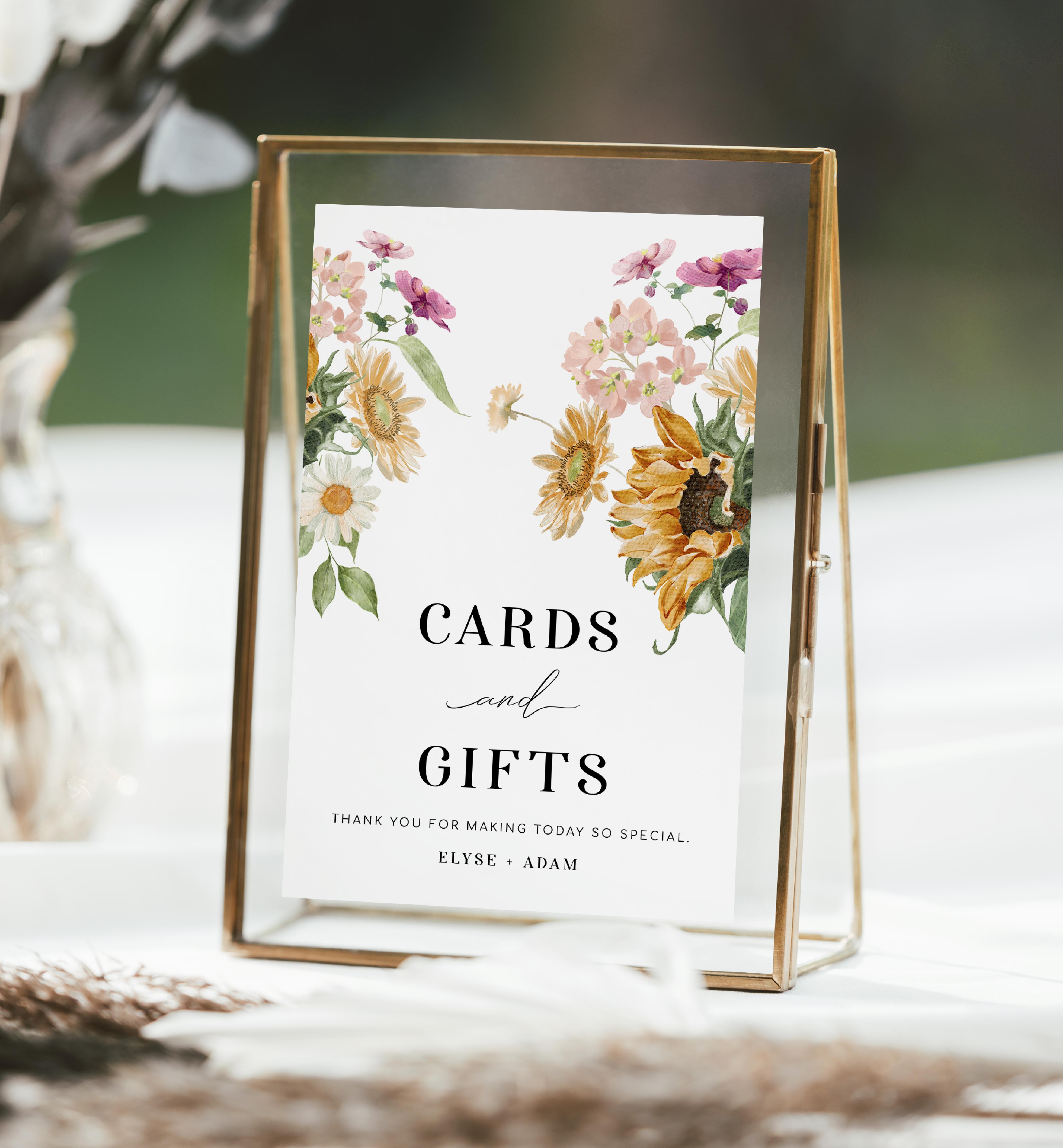 MEW-WHT-7-B2322 - MEWS FLORAL - WHITE - CARDS AND GIFTS SIGN design preview