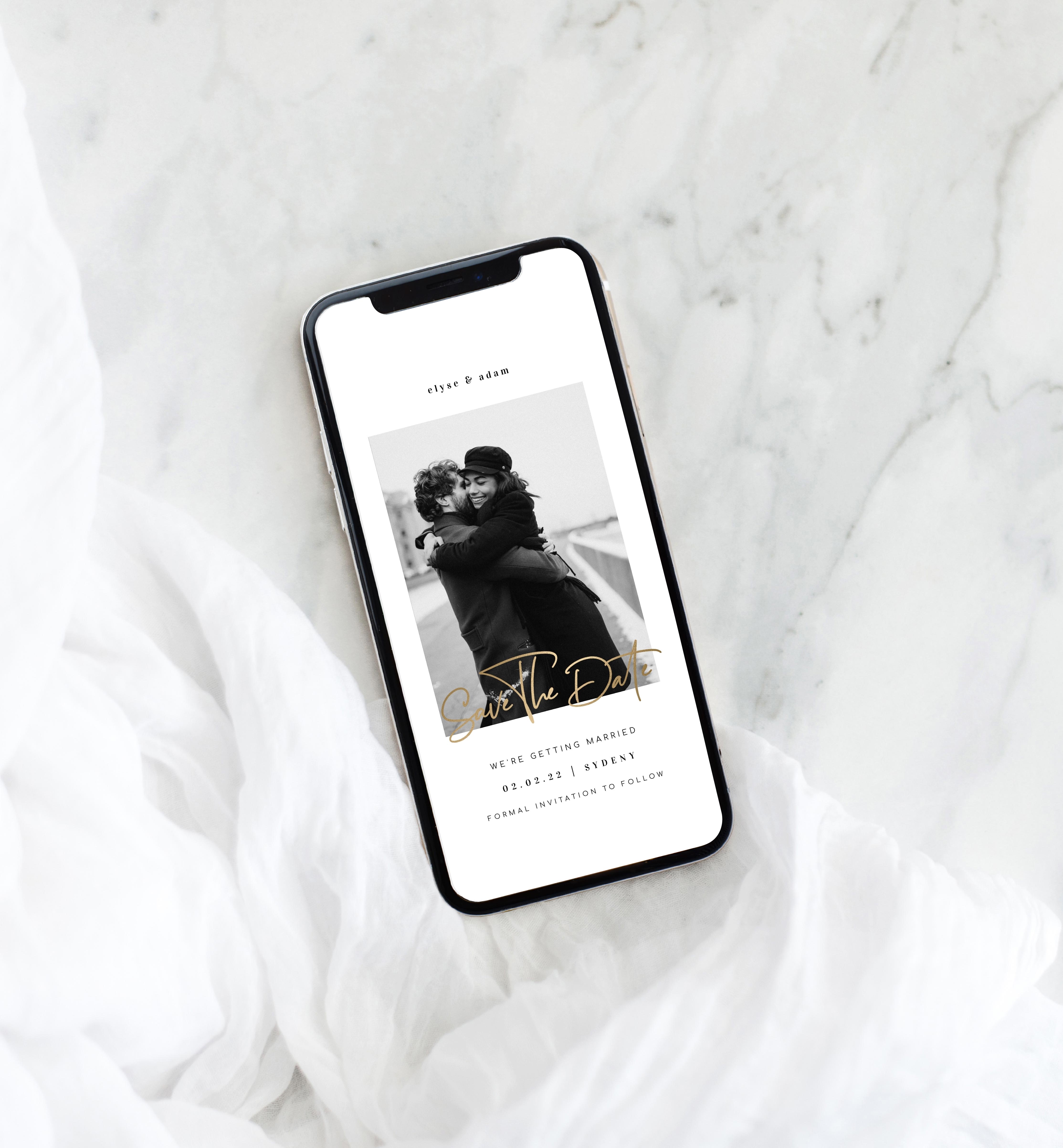 GIG-GLD-16-B700 - GIGI - GOLD FOIL - SMARTPHONE PHOTO SAVE OUR DATE design preview