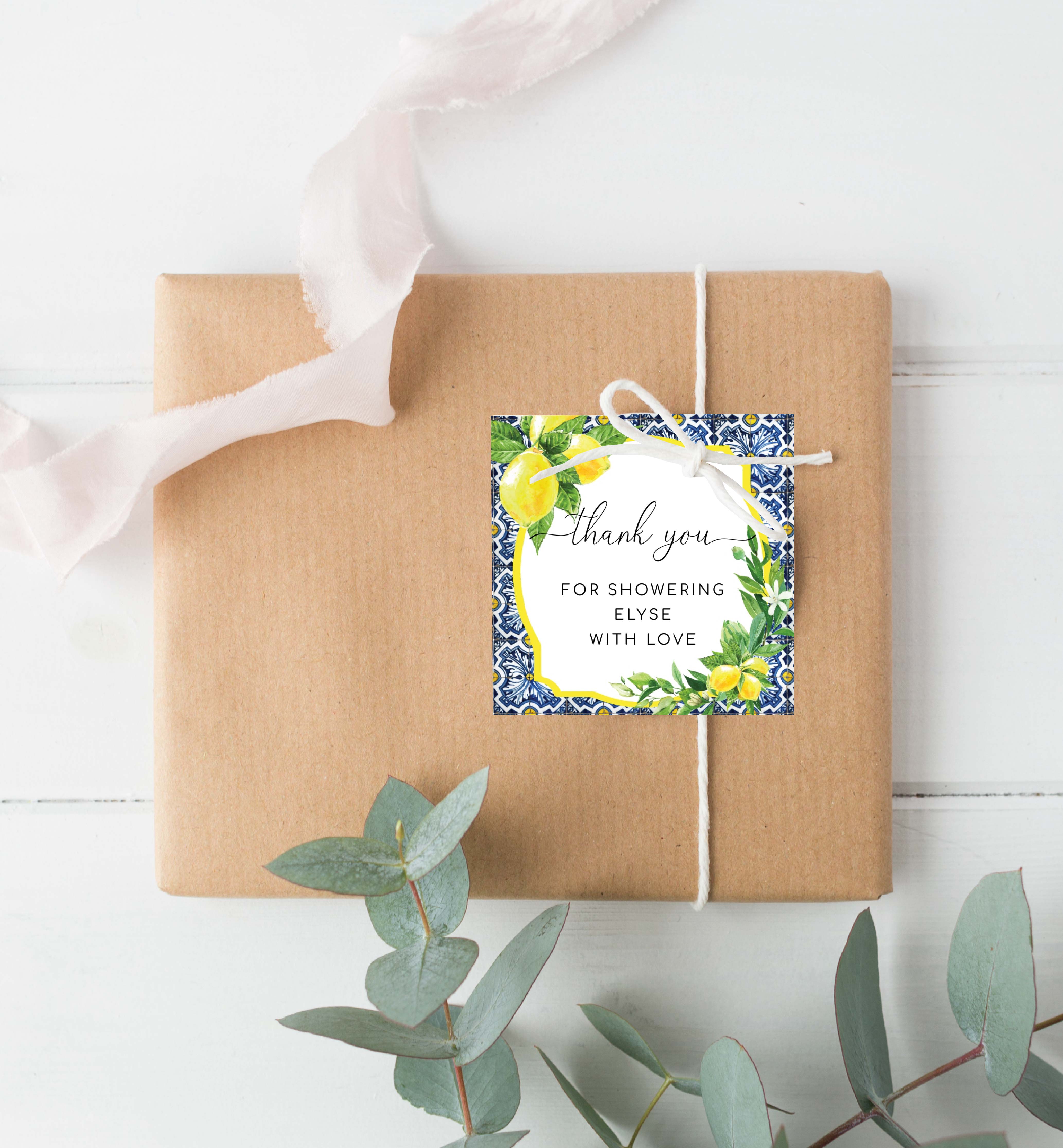 POS-BLY-6-B051 - POSITANO BLUE TILE - THANK YOU TAGS design preview