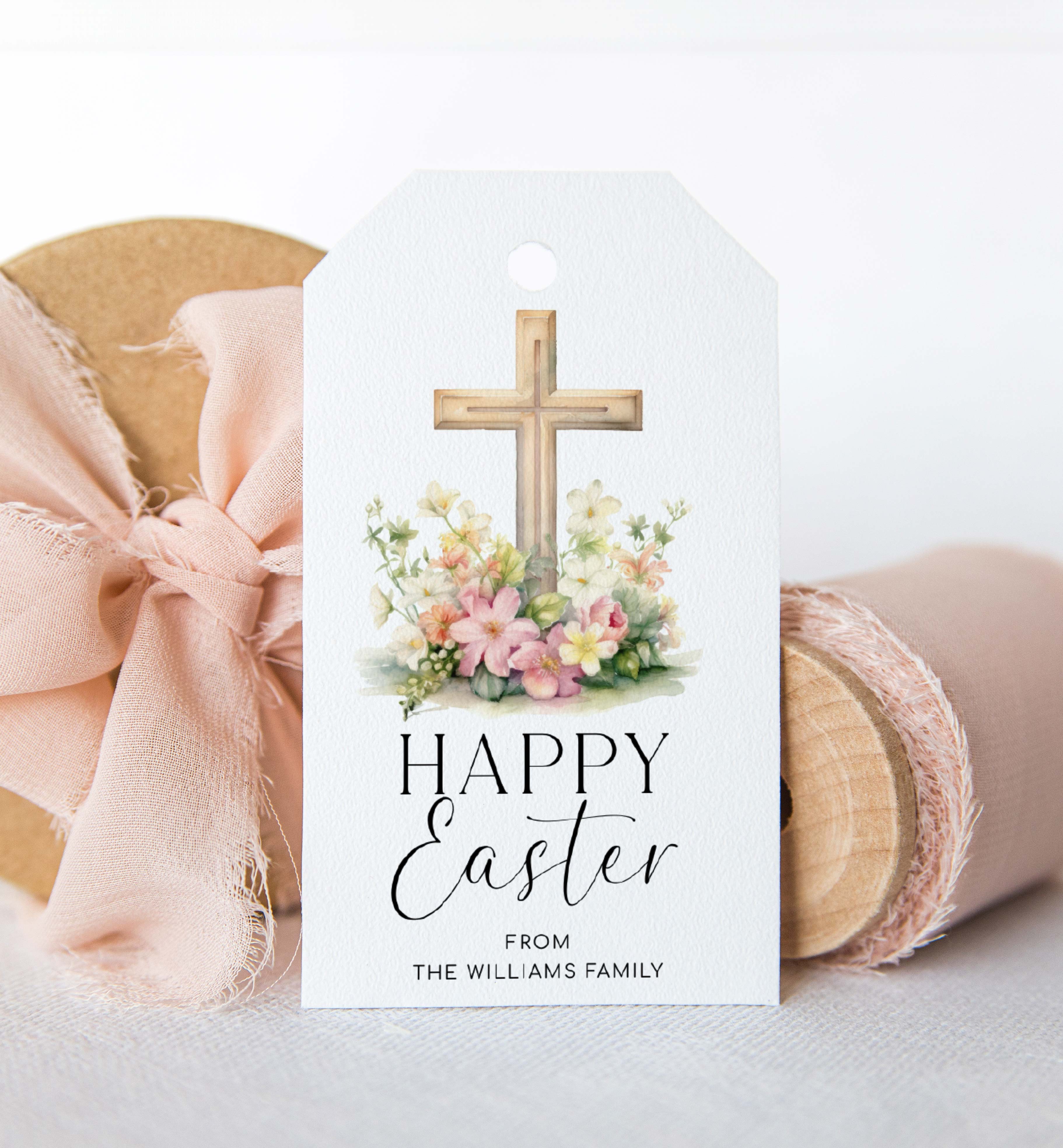 EAS-WHT-6-B3488 - EASTER - WHITE - CROSS EASTER TAG design preview