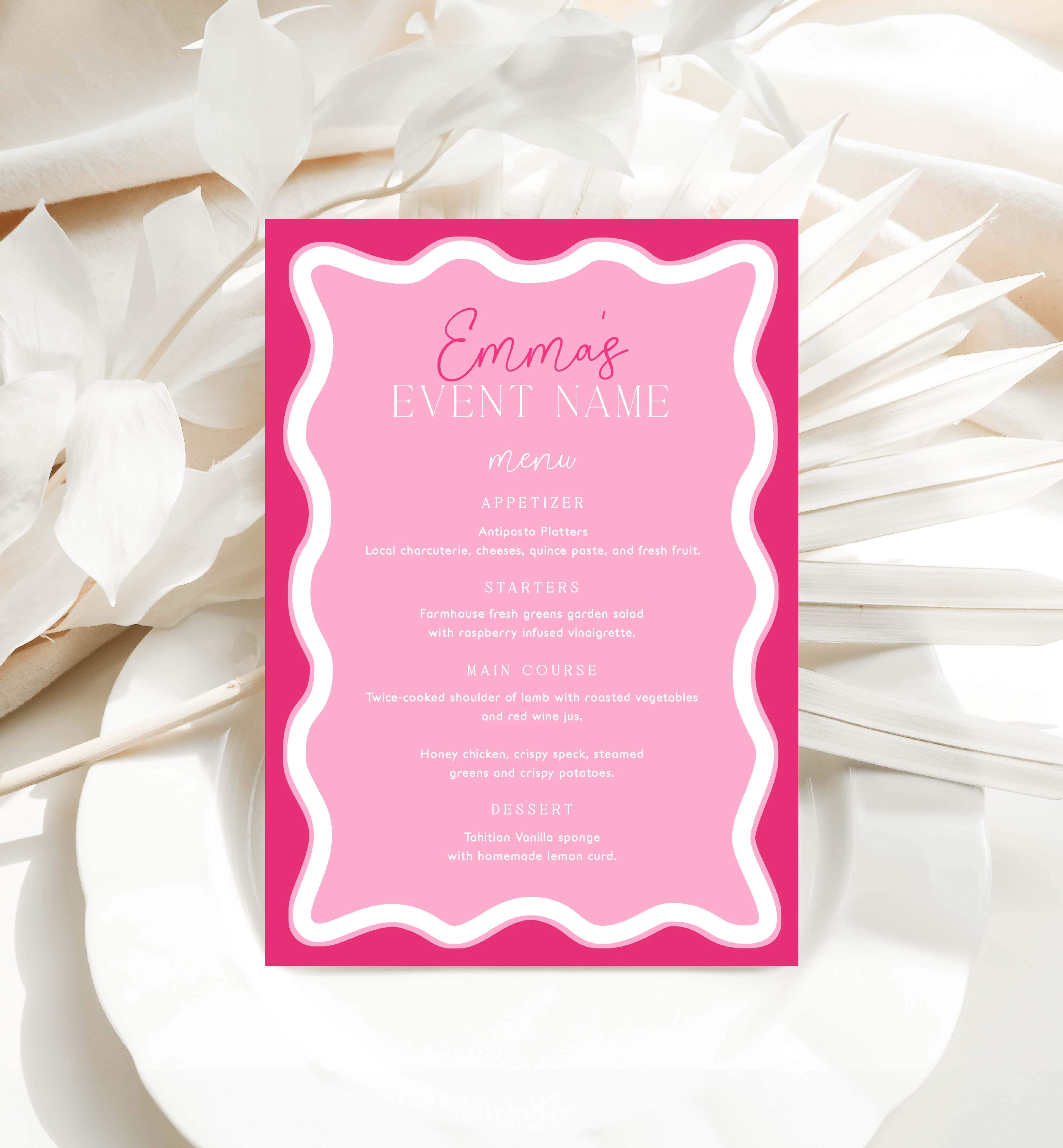 WAV-HPK-12-B3360 - WAVE - HOT PINK - MENU design preview