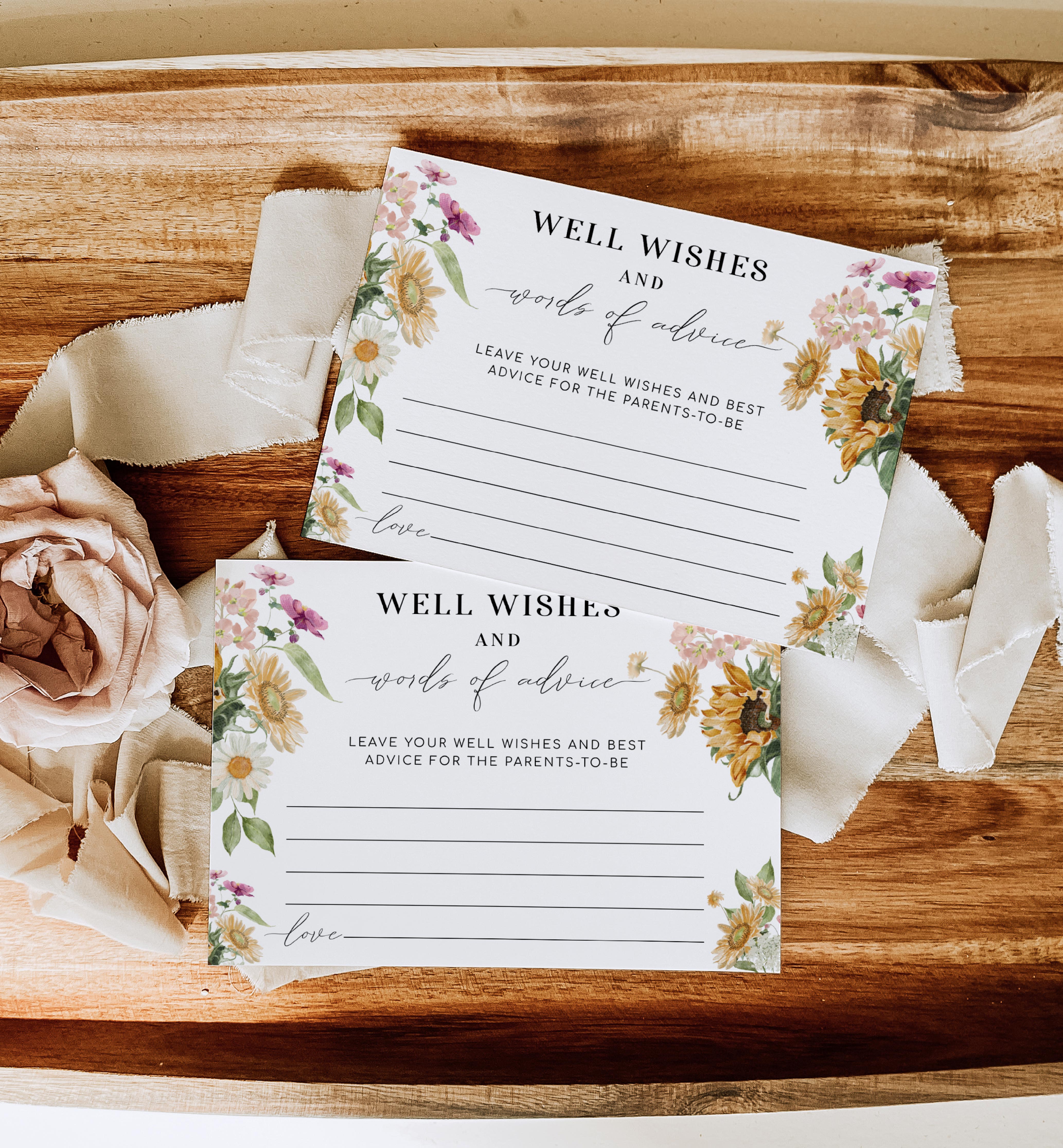 MEW-WHT-7-B2248 - MEWS FLORAL - WHITE - WORDS OF ADVICE SIGN AND CARDS design preview