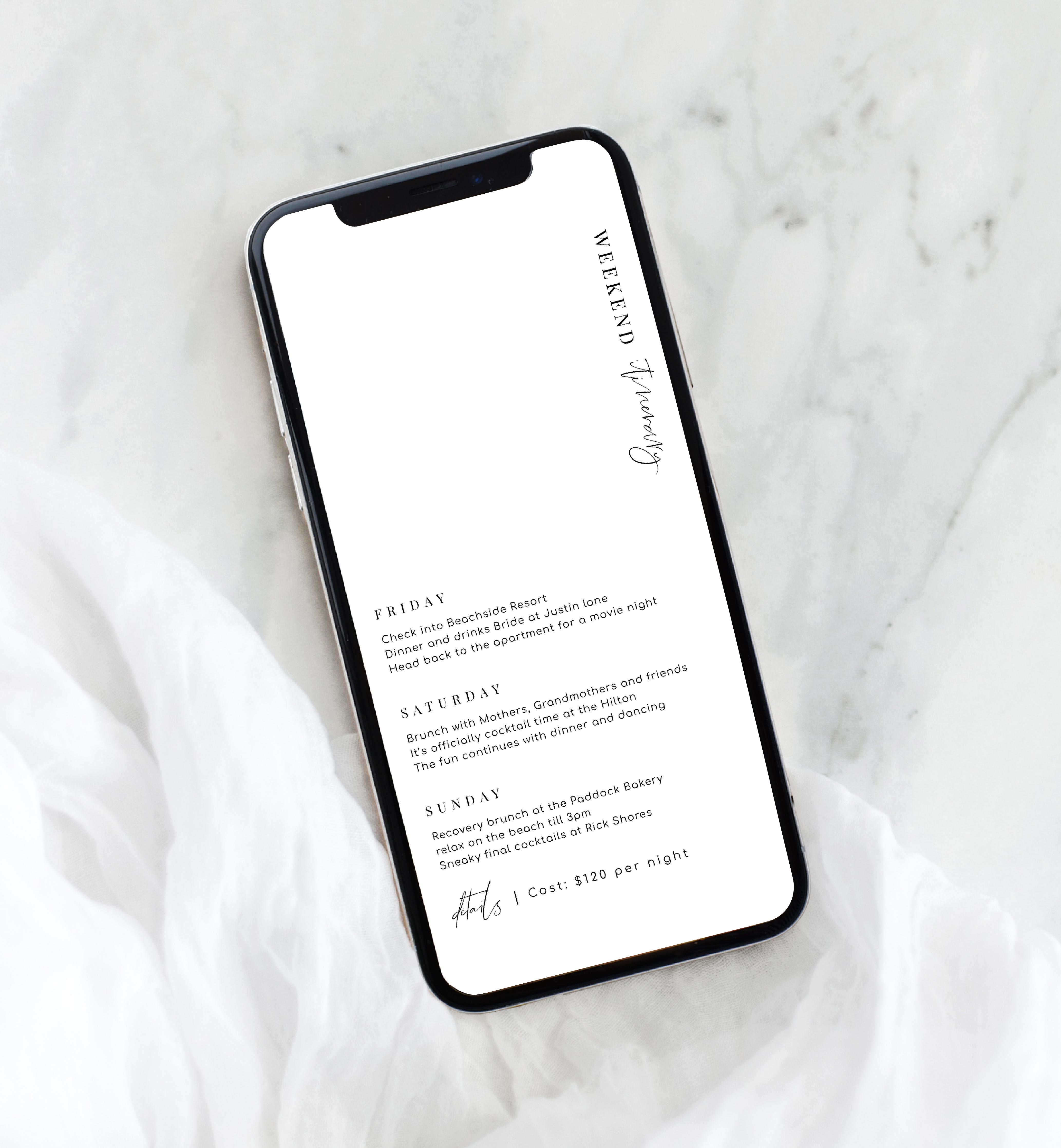 EST-WHT-16-B2122 - ESTELLE - WHITE - SMARTPHONE WEEKEND ITINERARY design preview